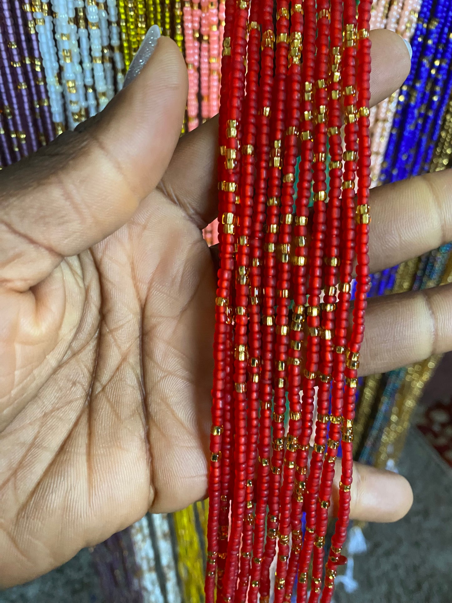 Wholesale Waist Beads – Bulk Multicolored Tie-On Strands (45”–50”)