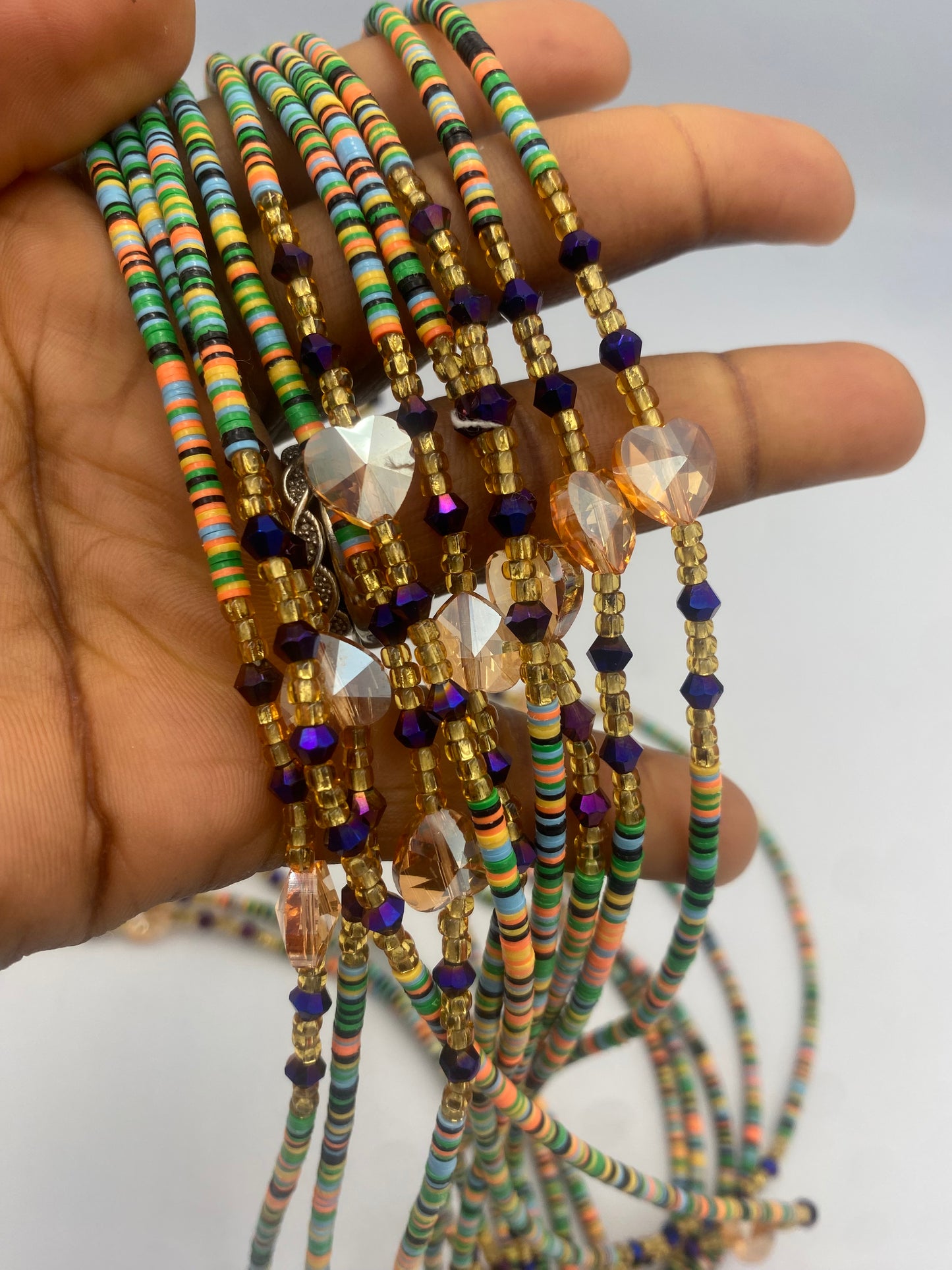 Flat disc | Vinyl waistbeads | Clay Beads | Wholesale Vinyl Waist Beads- African Waistbeads for resale