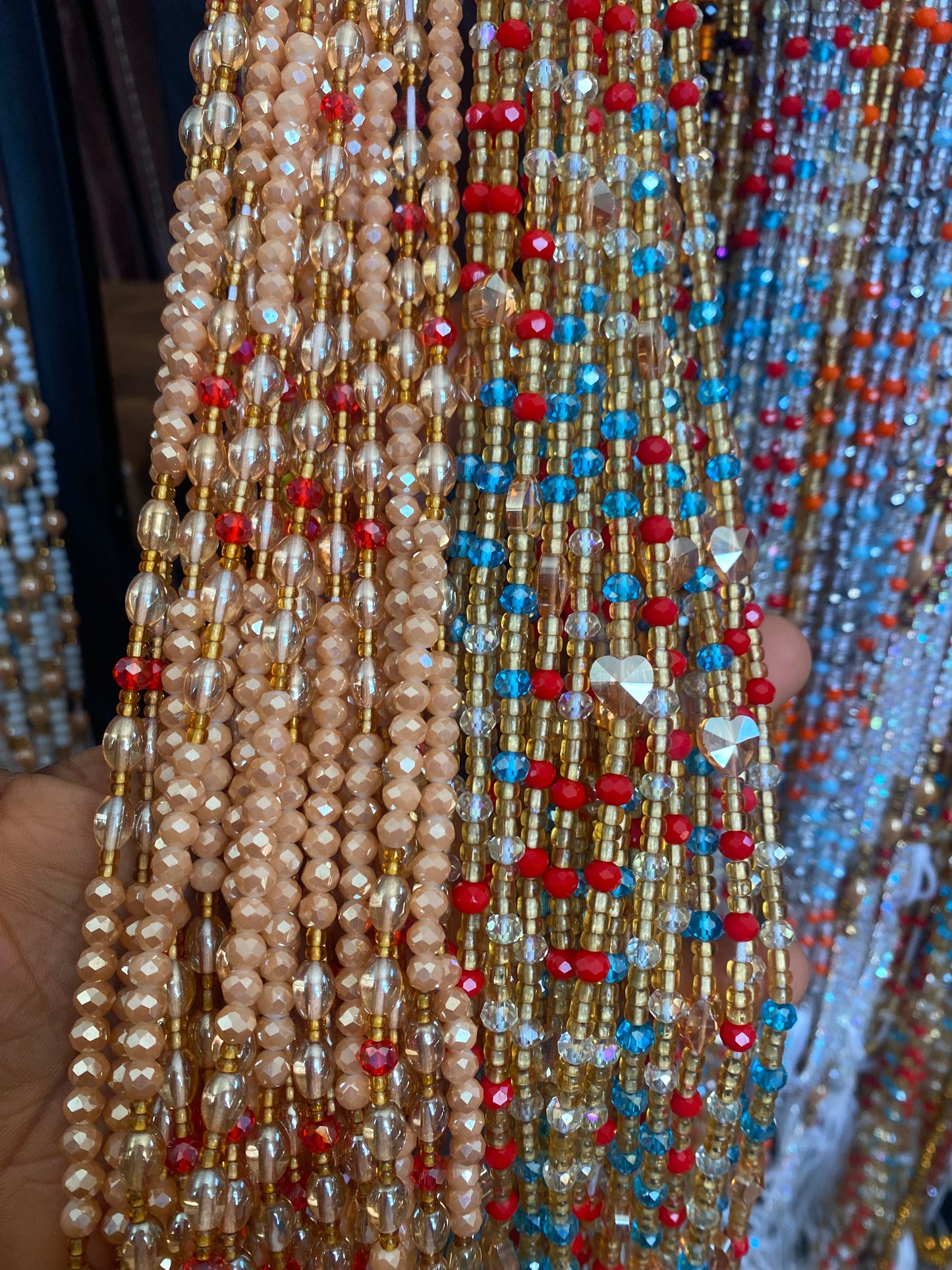 Wholesale Crystal Waist Beads- Tie On 45”-50”