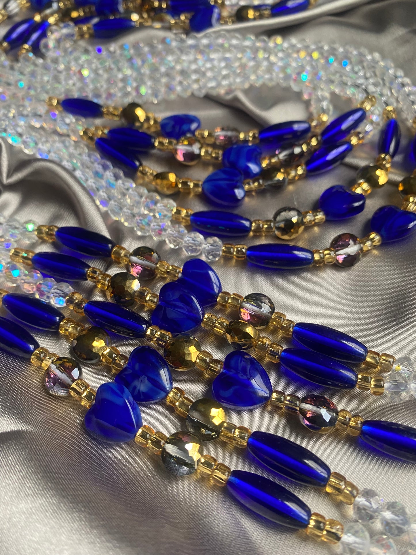 Sapphire Serenity Bloom WaistBeads ~ Luxury Crystal Waistbeads