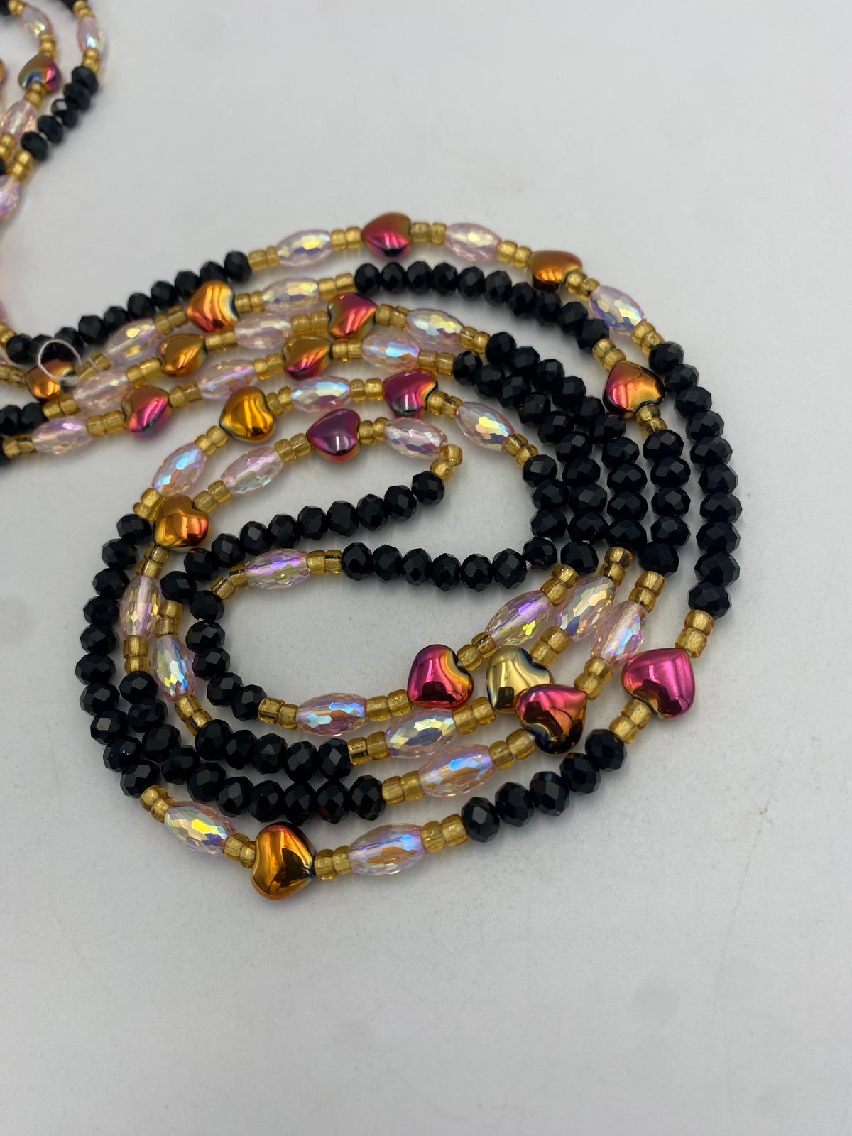 Black Crystal Waist Bead 45”| 1 PC
