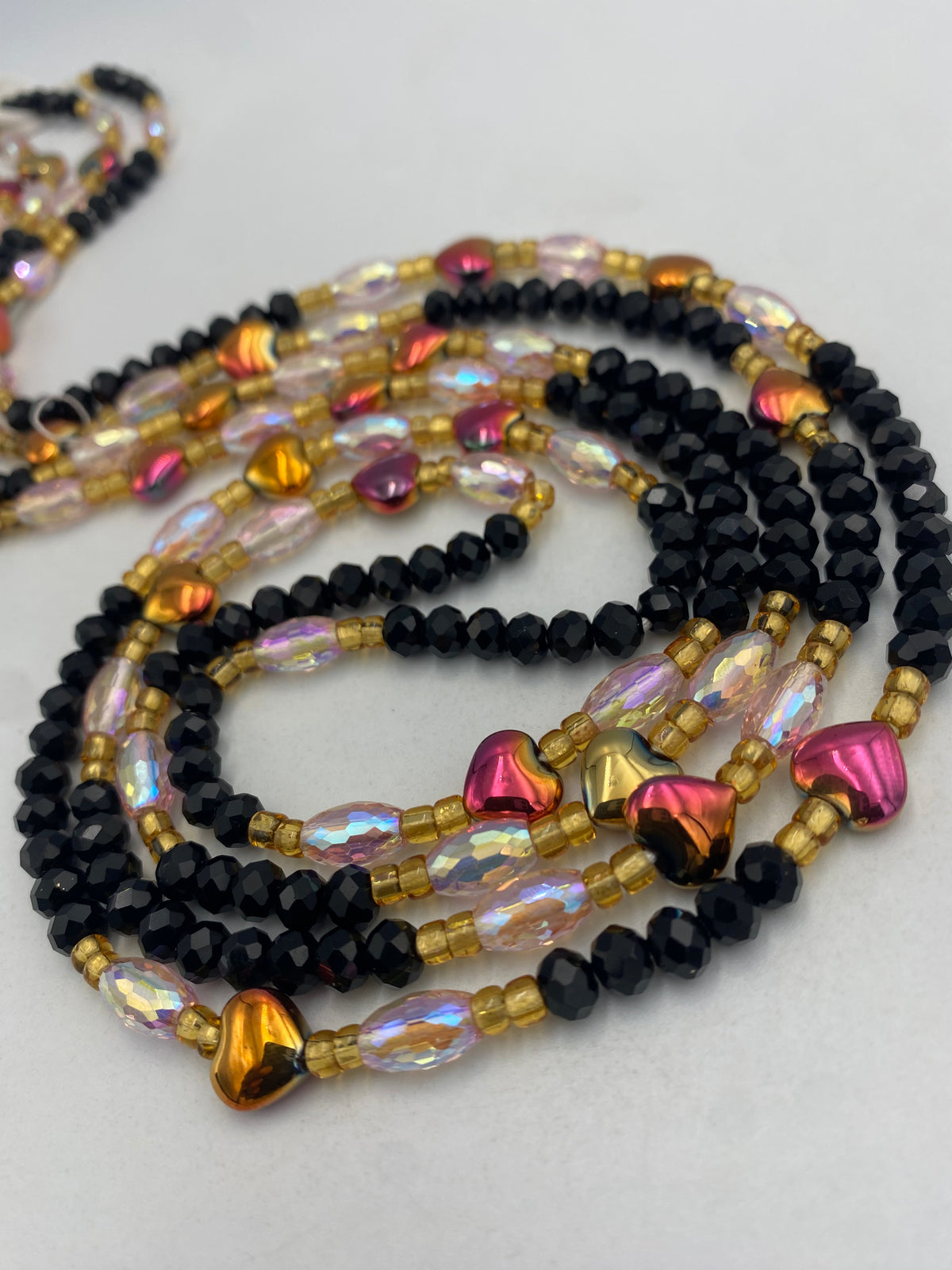 Black Crystal Waist Bead 45”| 1 PC
