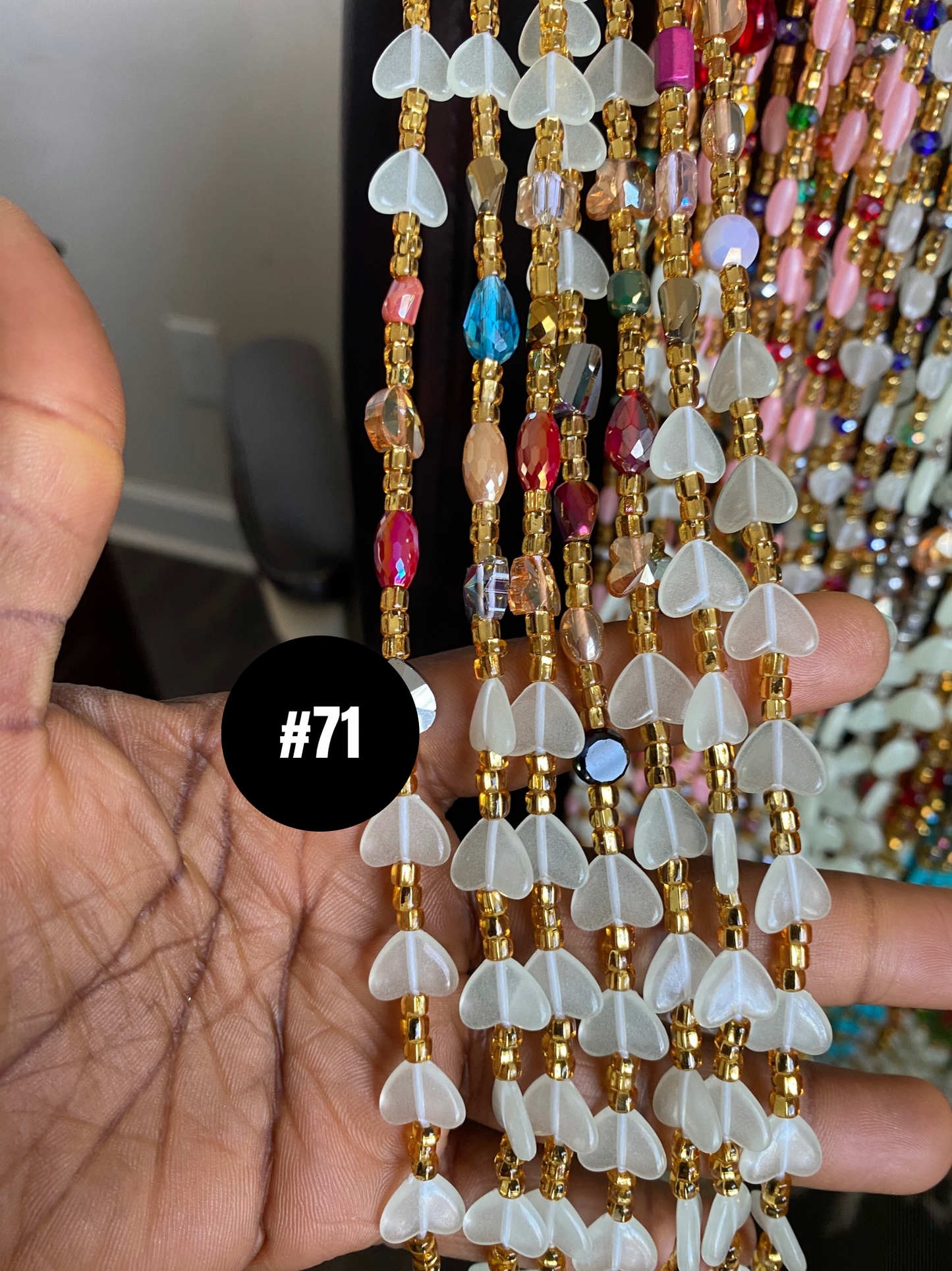 Soft Glow in the Dark  Waist Bead  waistBeads-  Tie On Waist Beads- 45”-50.