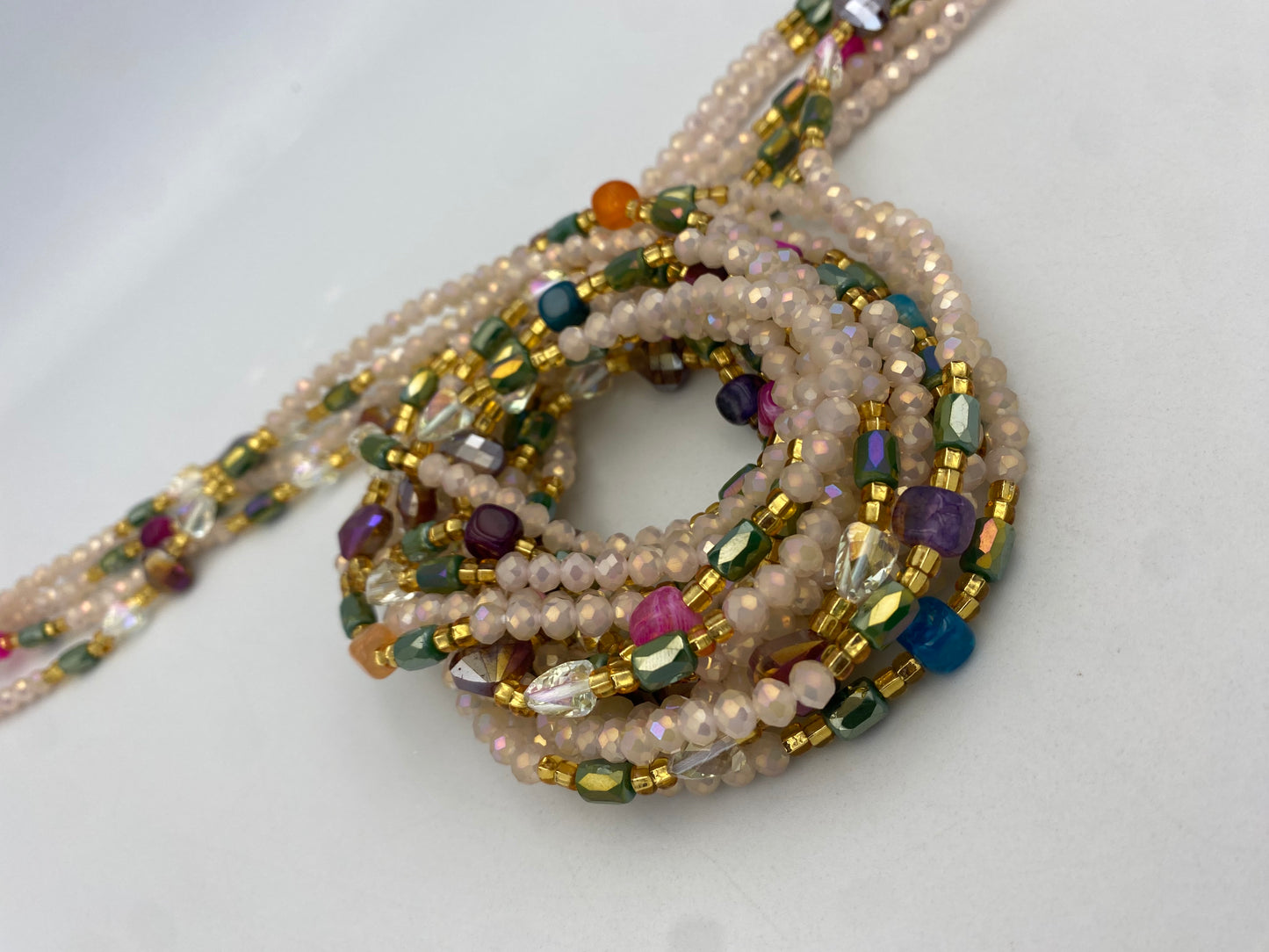 Aria Bloom~ Crystal Waist Bead- Tie On 45”-50”