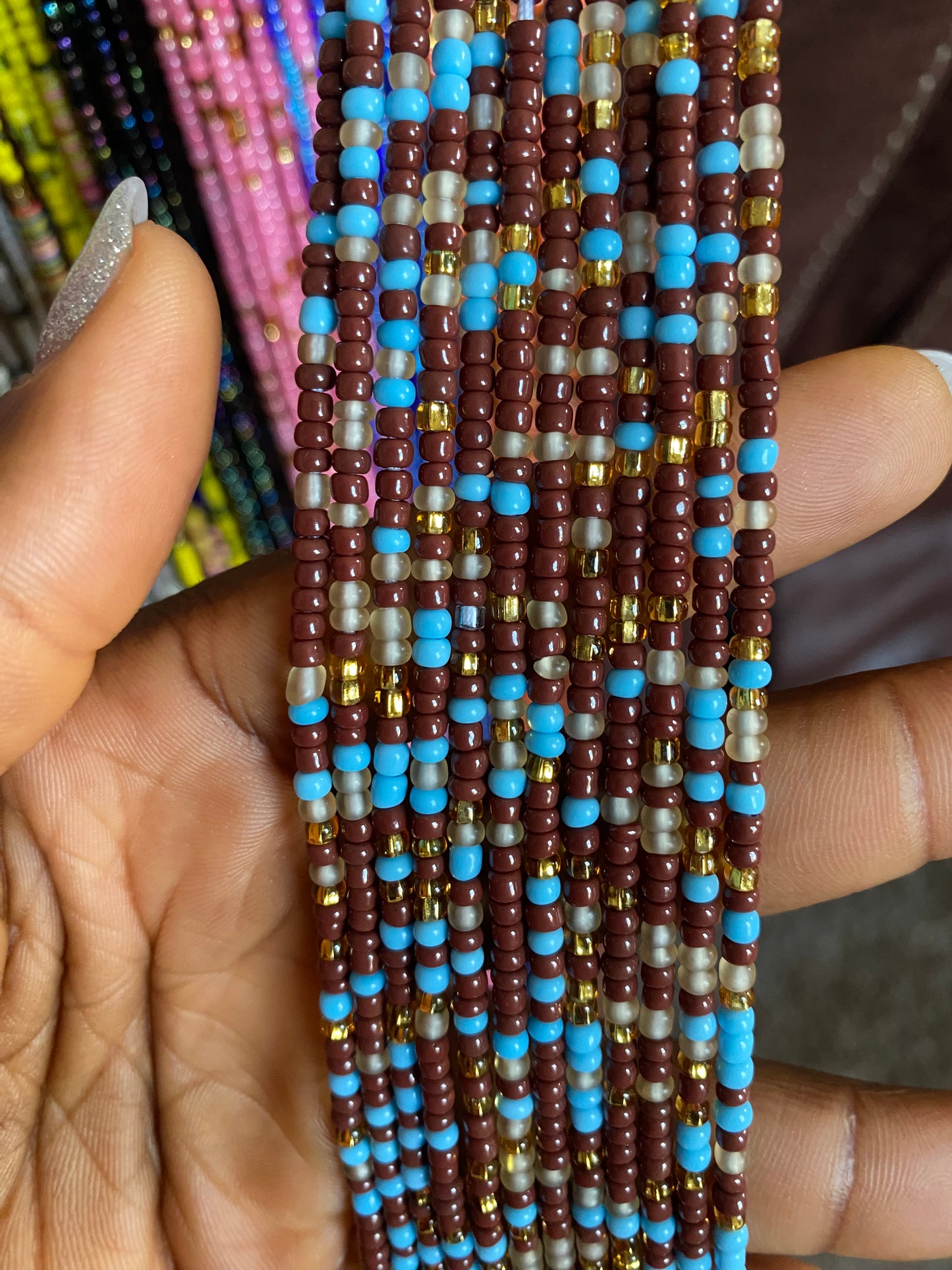 Wholesale Waist Beads – Bulk Multicolored Tie-On Strands (45”–50”)