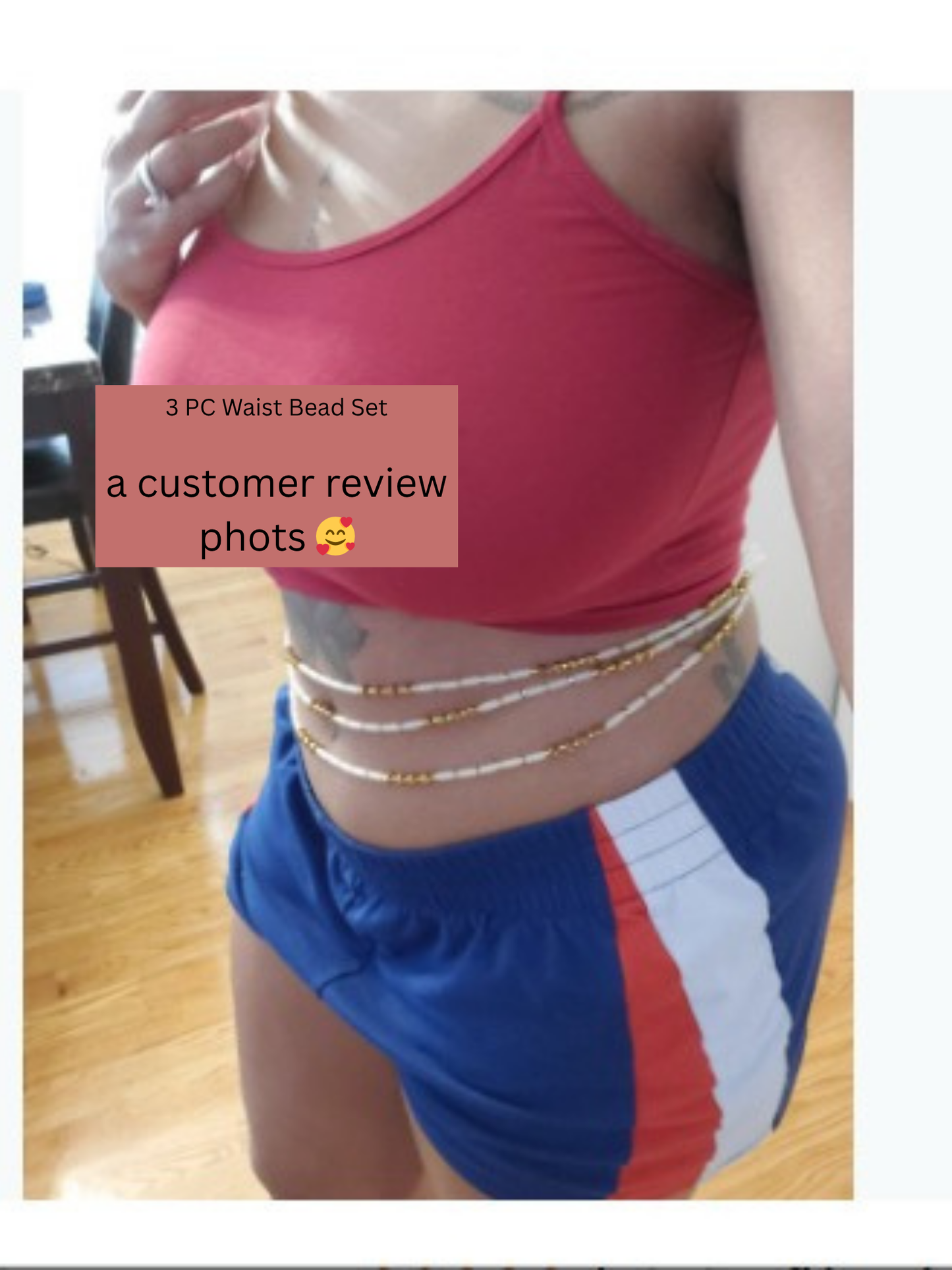 3 Pc Glow-in-the-Dark Waist Beads Set – Handmade Tie-On Beaded Jewelry 45”-50”