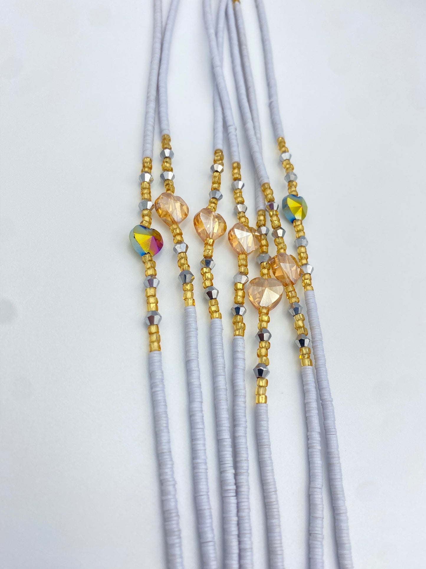 Vinyl Waist Bead- Clay beads- Flat disc waistbeads- 45”- 50”