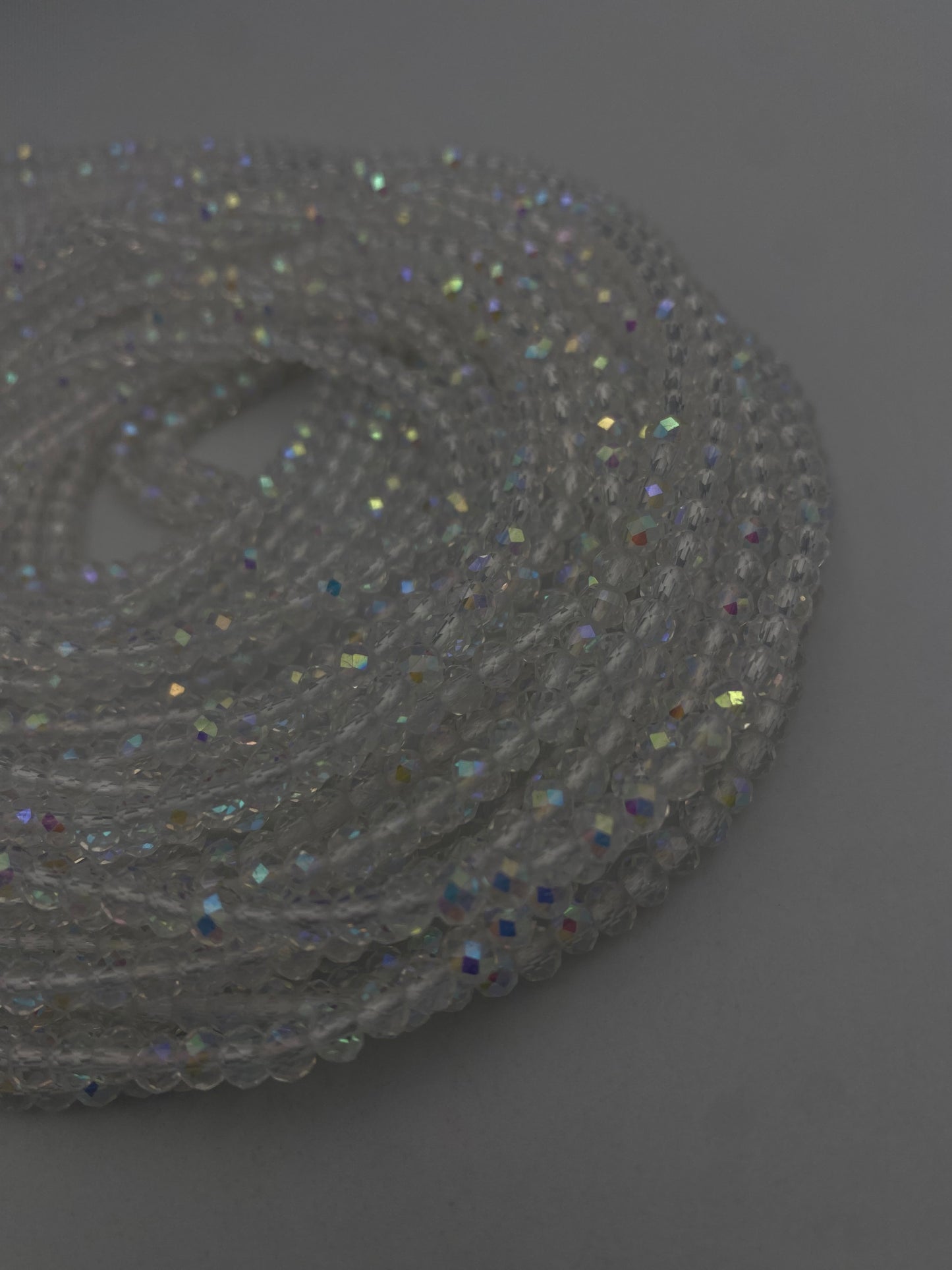 Silver Crystal WaistBeads -Clear Waist Beads African Waist Jewelry – Tie-On (45”) – Add to Cart, Buy Now – Price Per 1 Waist Bead 45”