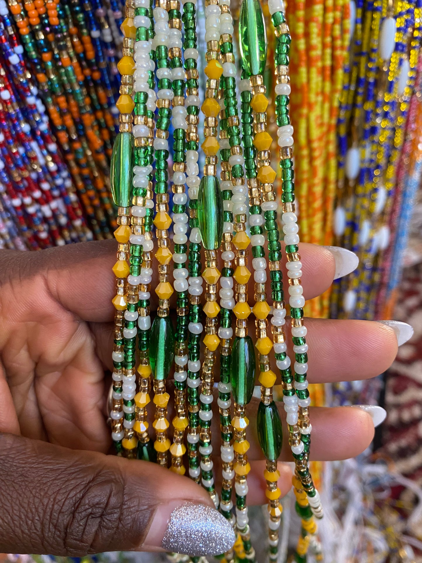 Wholesale Waist Beads – Bulk Multicolored Tie-On Strands (45”–50”)