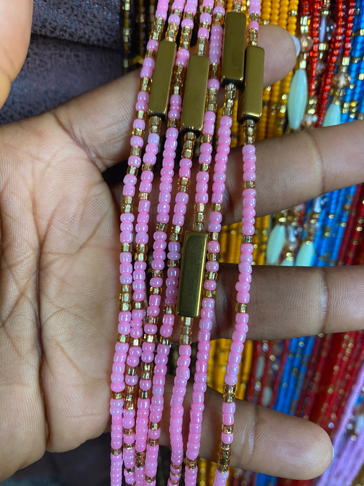 Wholesale Waist Beads – Bulk Multicolored Tie-On Strands (45”–50”)