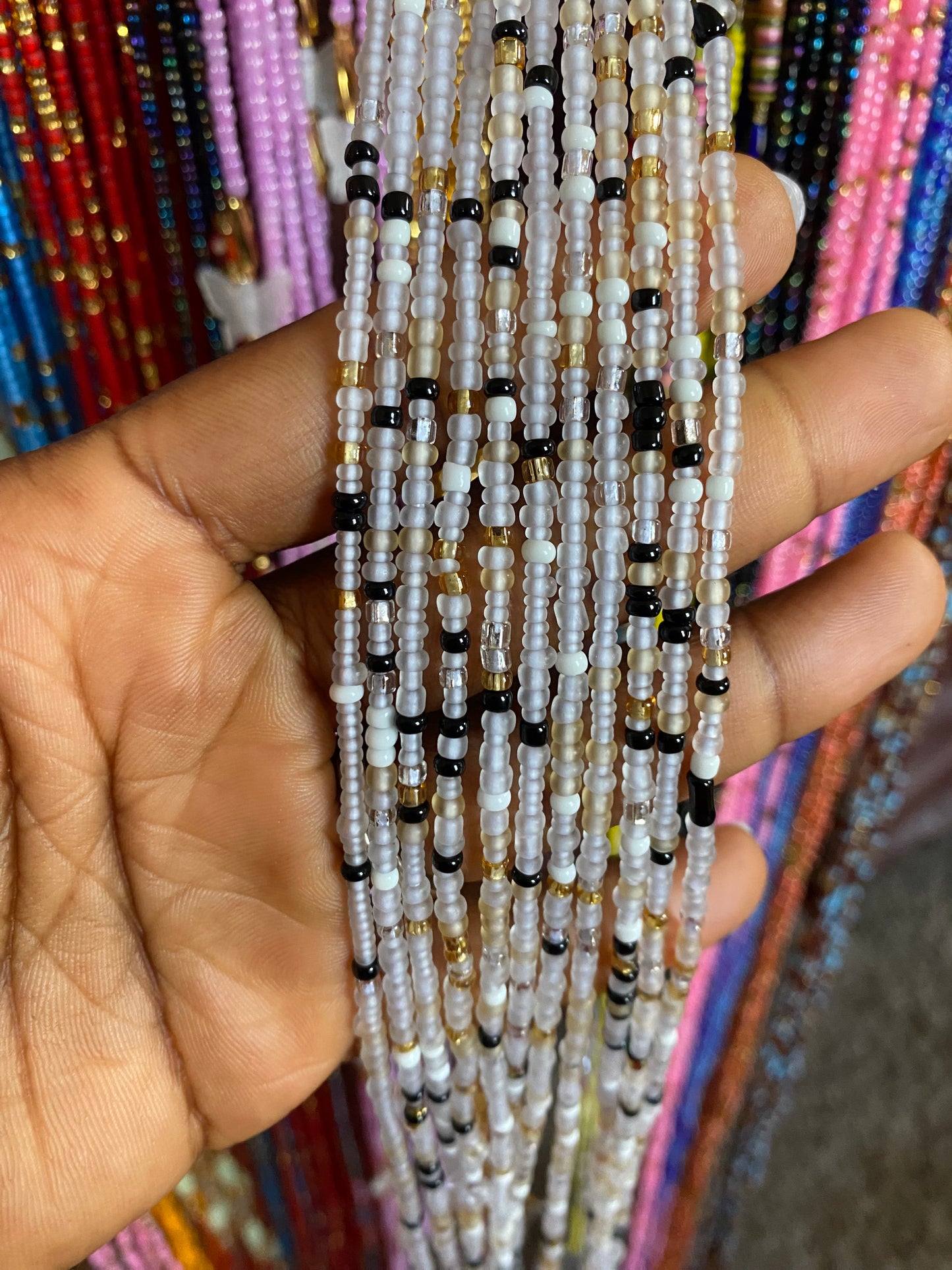 Wholesale Waist Beads – Bulk Multicolored Tie-On Strands (45”–50”)