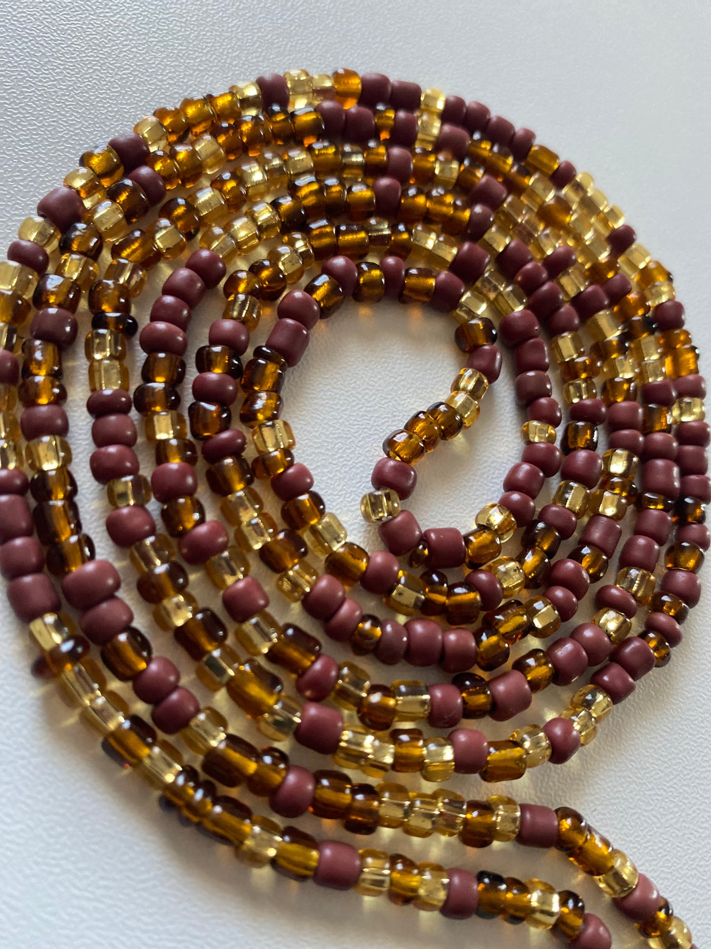 Brown~ Waist Bead- Earth tone waistBeads - body jewelry 45”-50”