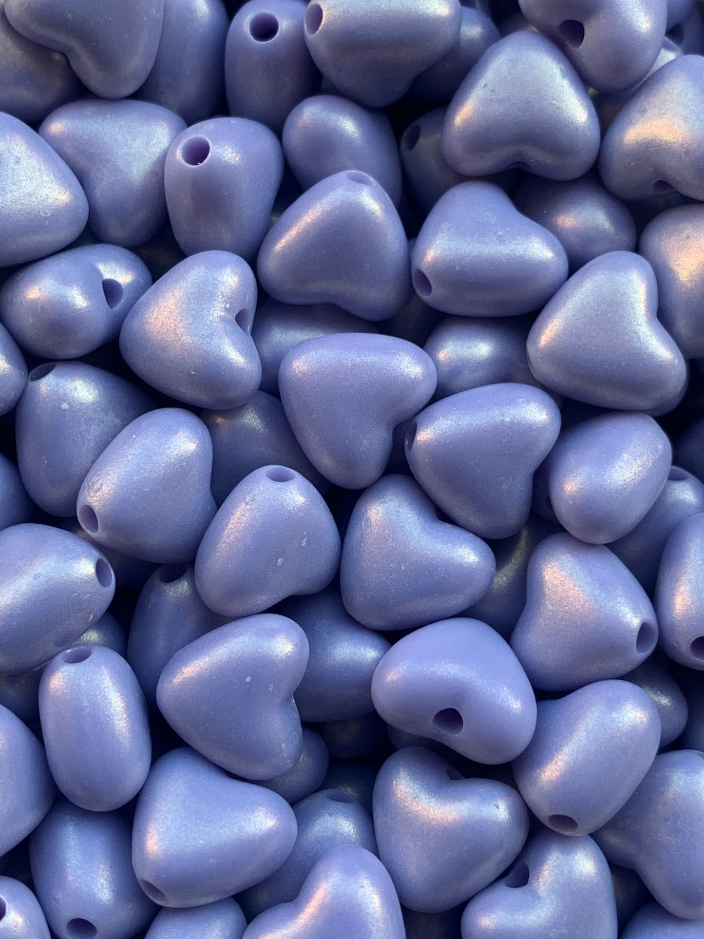 Heart Beads,  Acrylic Heart Beads, Plastic Heart Shape Beads, Vertical Hole Hearts - 100 Pcs