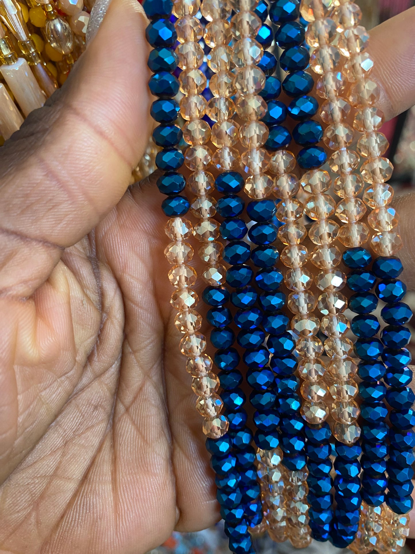 Wholesale African Waist Beads – Crystal Tie-On Strands 45”–50” (Bulk 25pcs Pack)