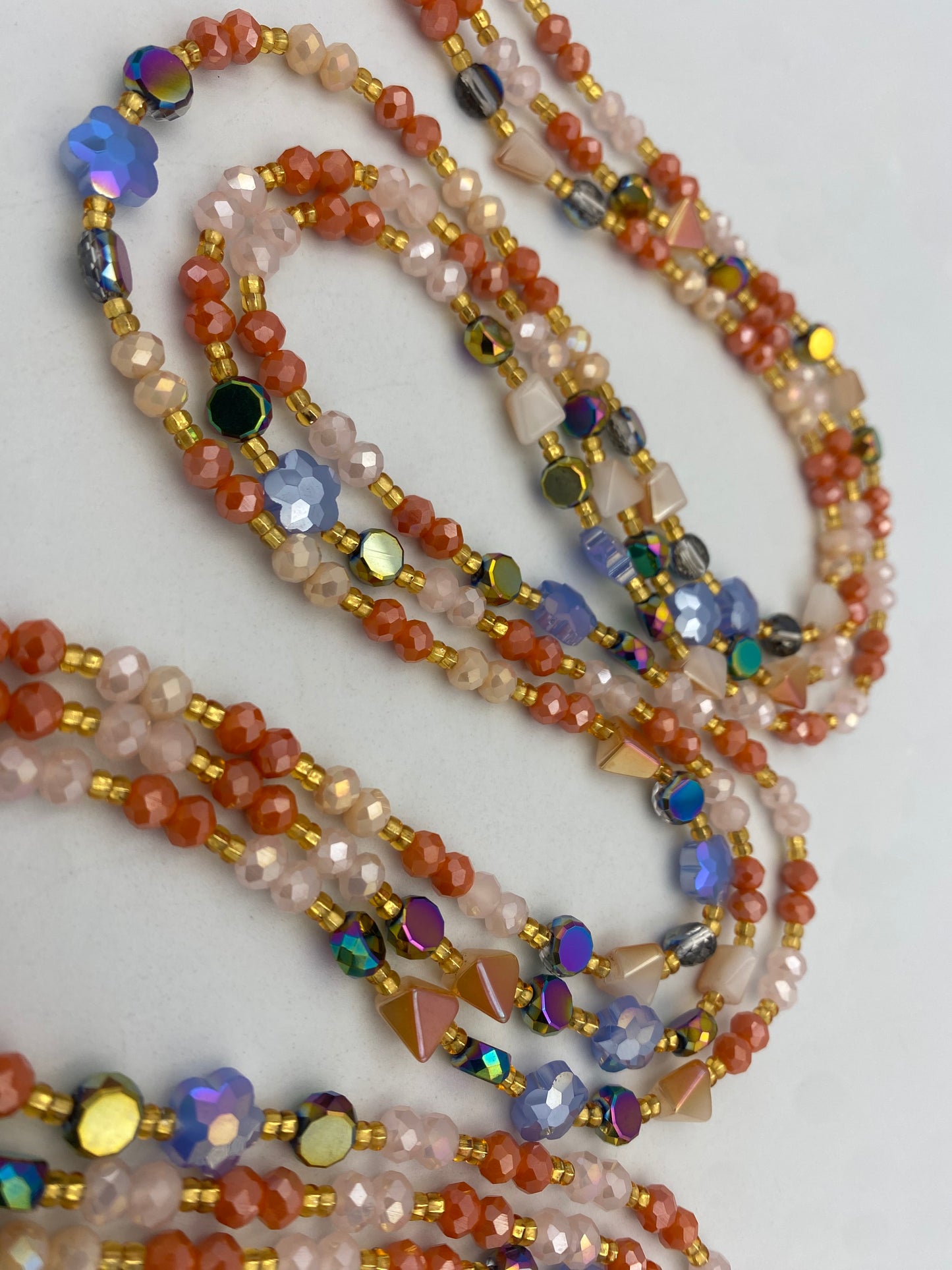 Celeste Aurora~ Crystal Waist Bead- Tie On 45”