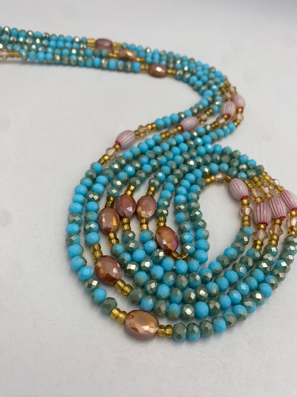 Blue Luxury Crystal Waist Bead 45”| 1 PC