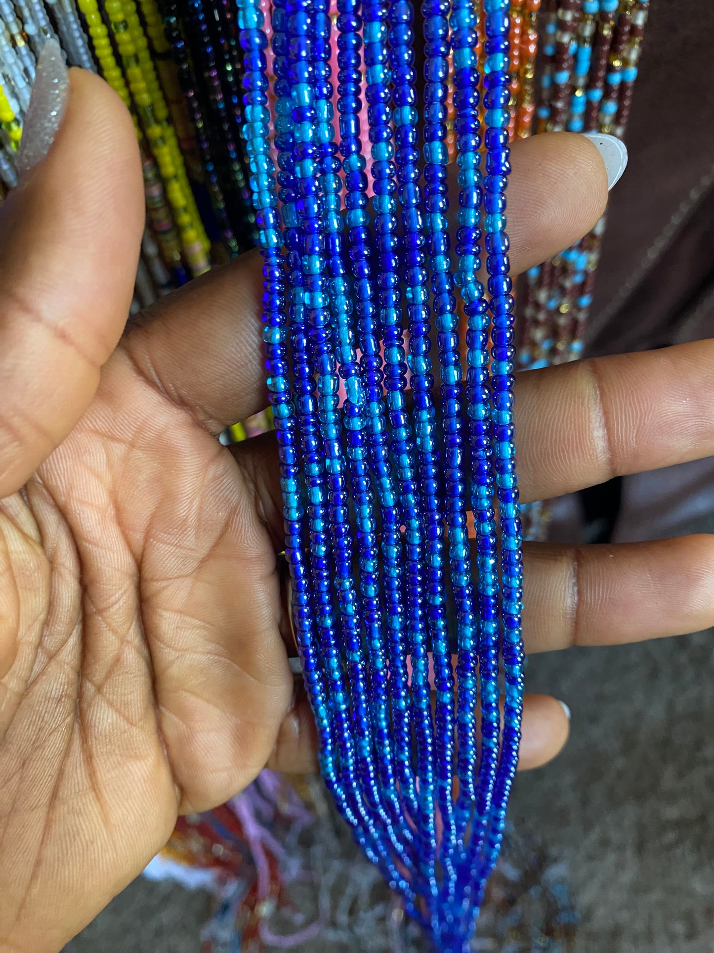 Wholesale Waist Beads – Bulk Multicolored Tie-On Strands (45”–50”)