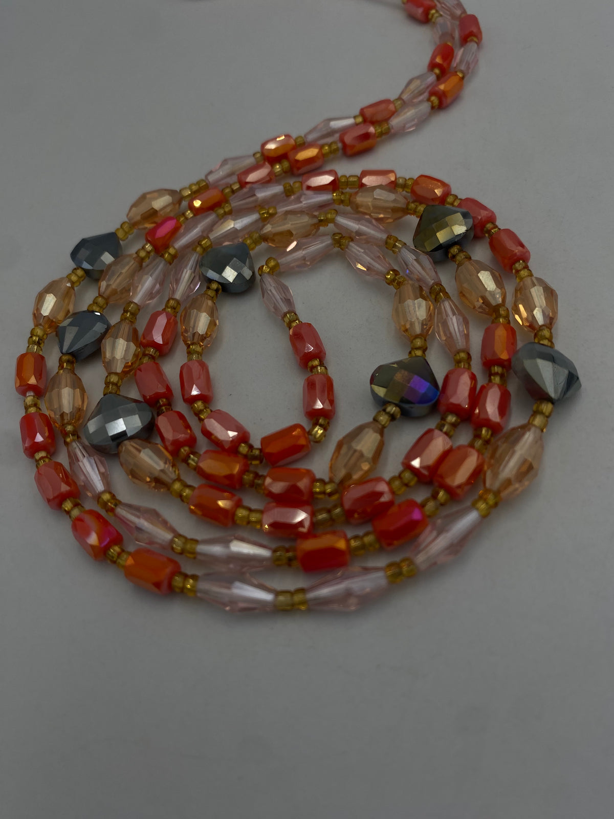Orange Crystal Waist Bead 45”| 1 PC