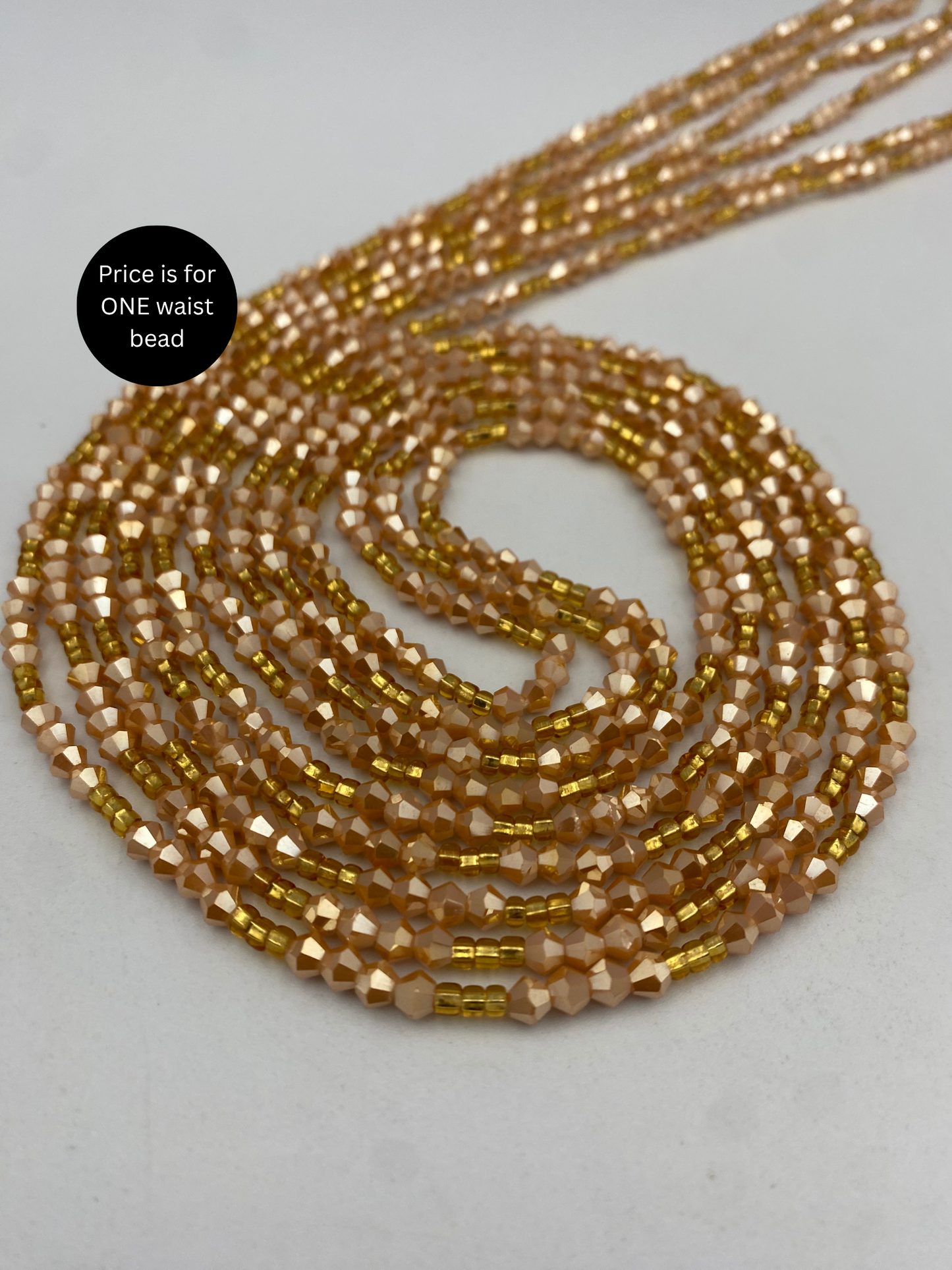 Variety of Crystal Waist Beads, Bicones, Mini crystal Waistbeads-  Choose your Color- Price Per Item - Tie On 40”-50”