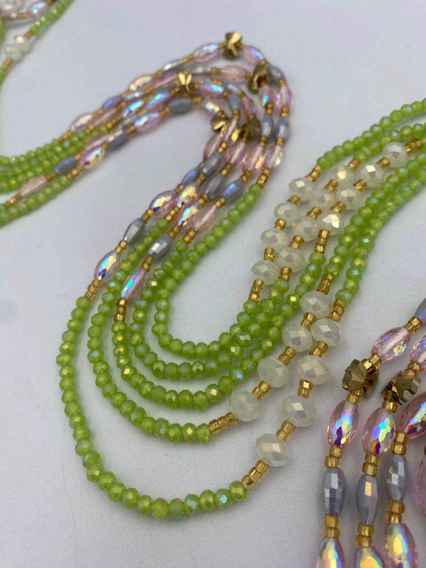 Lime Green Crystal Waist Bead | Waist Beads – Luxury Tie-On Beaded Jewelry | Body Adornment & Weight Tracking | Price Per Item | 45–Inches