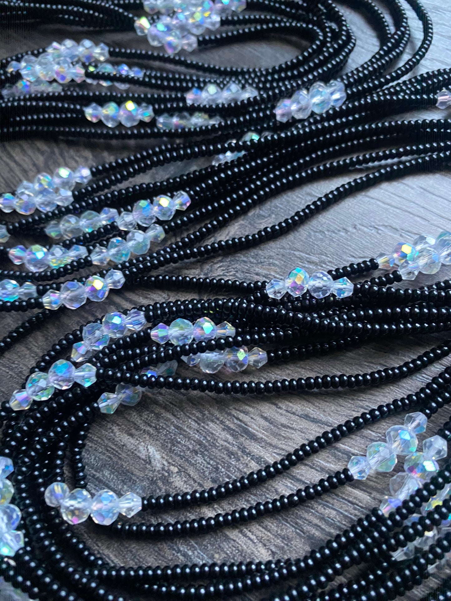 Noir Radiance- Black  Waist Beads