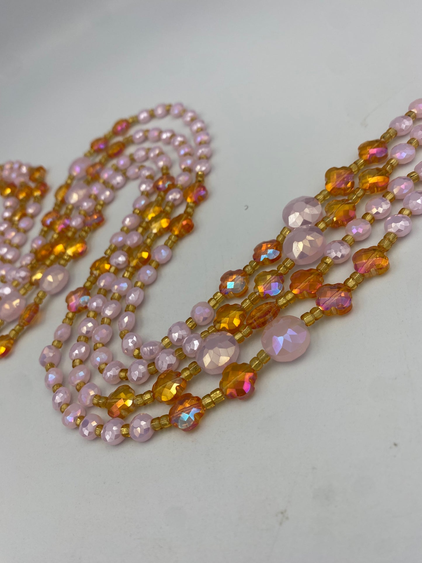 Hannah - Pink Luxury Crystal Waistbeads- Price per Waistbead- Tie On