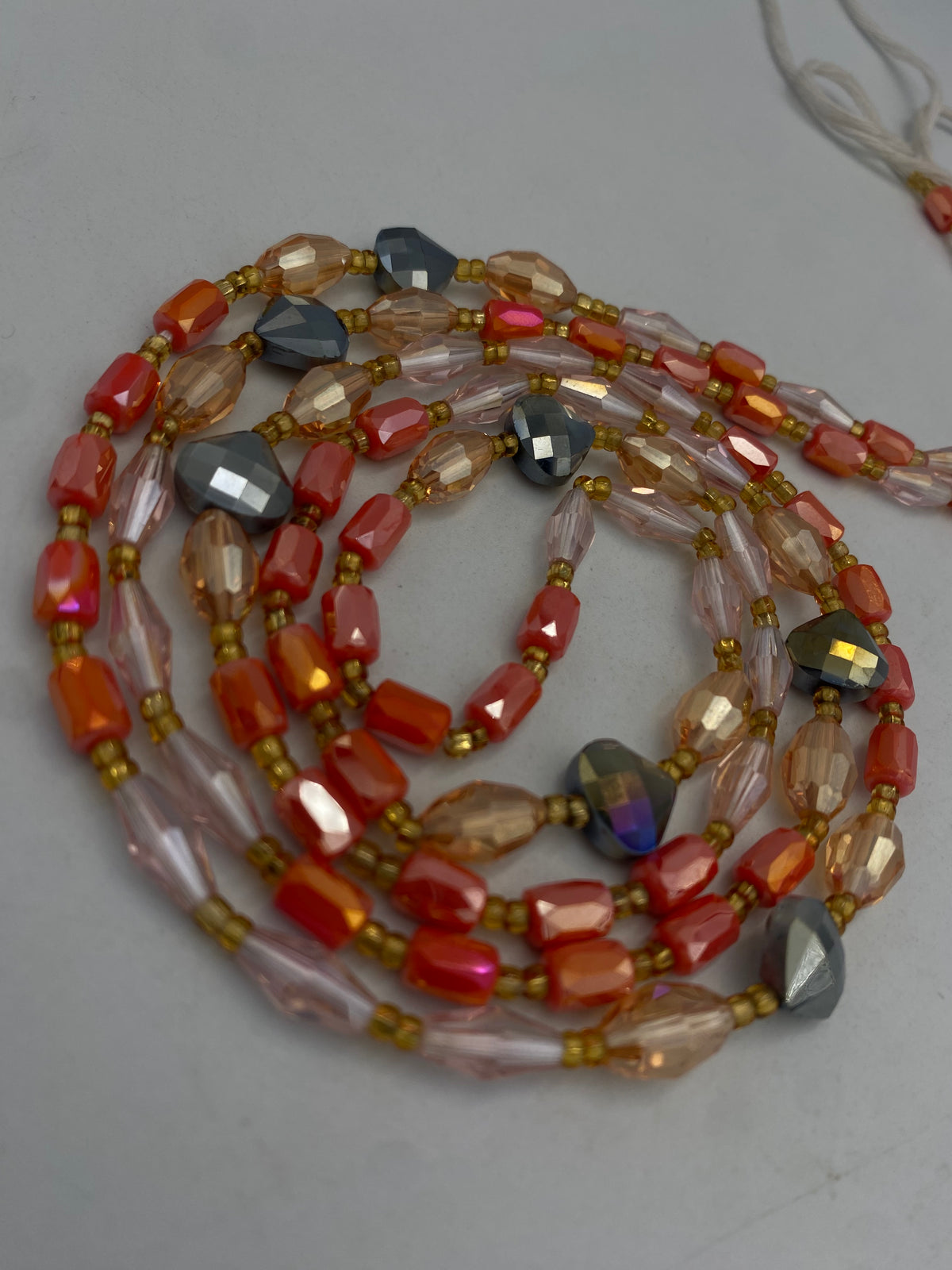 Orange Crystal Waist Bead 45”| 1 PC