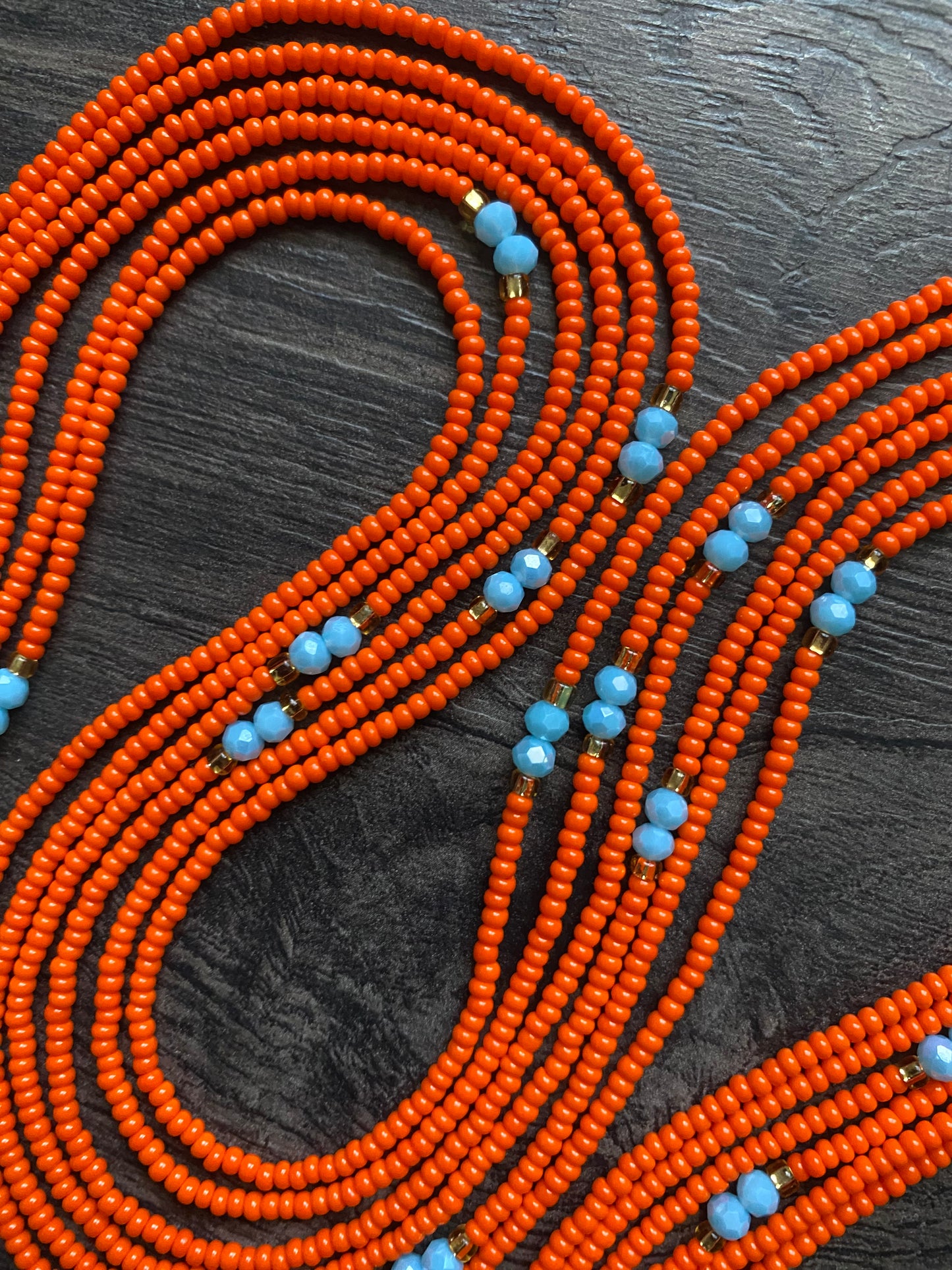 Harvest Horizon- Orange  Waist Beads