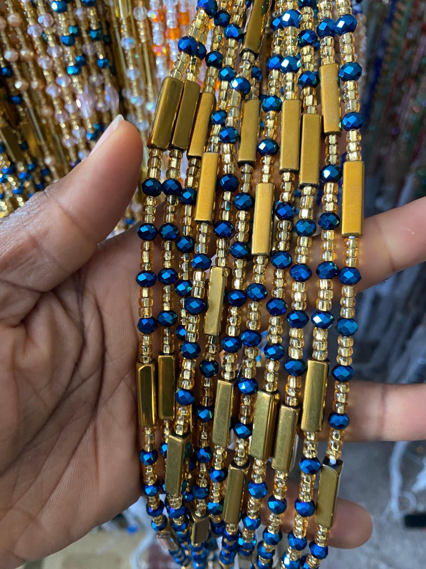 Wholesale African Waist Beads – Crystal Tie-On Strands 45”–50” (Bulk 25pcs Pack)