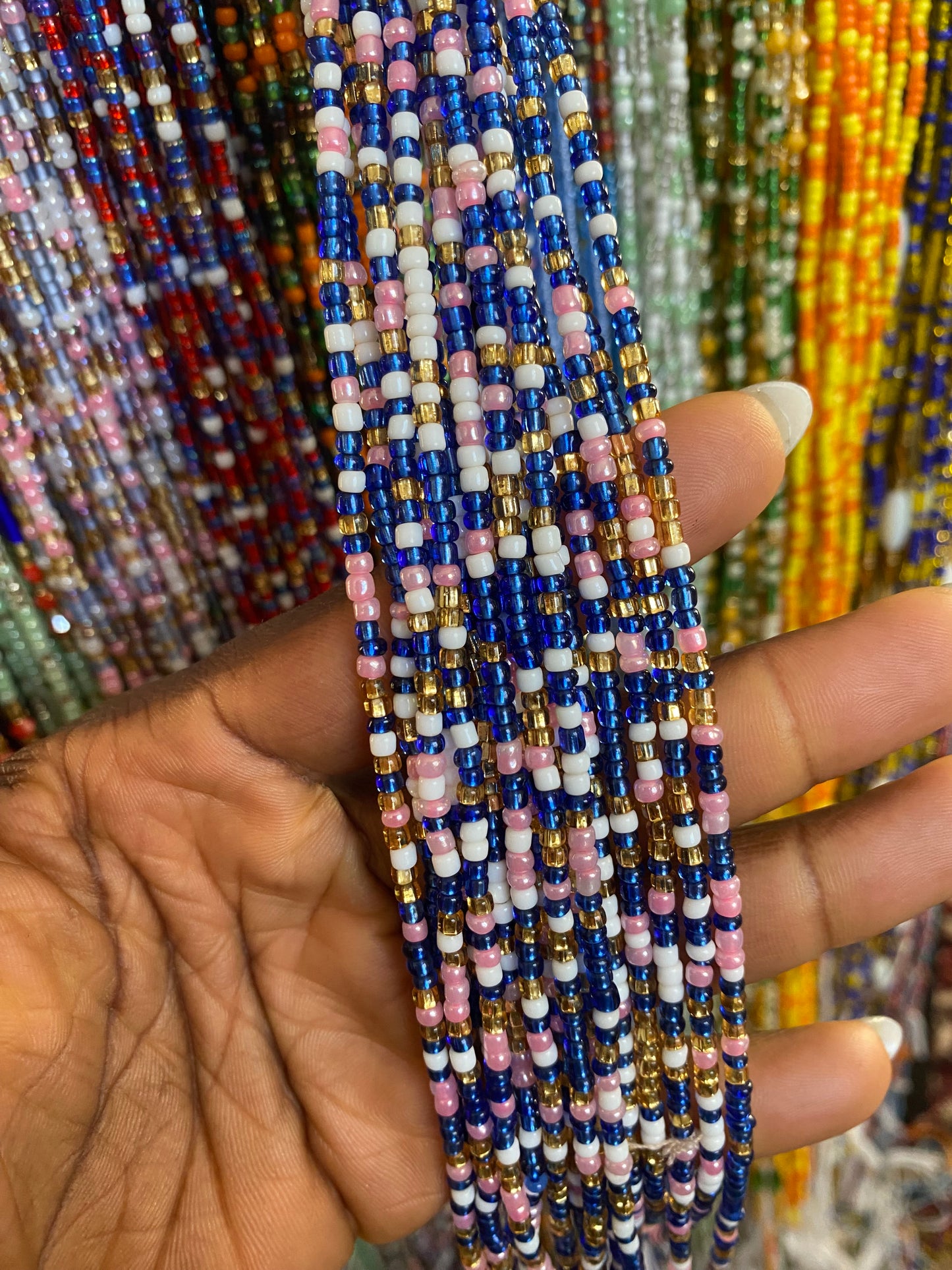 Wholesale Waist Beads – Bulk Multicolored Tie-On Strands (45”–50”)
