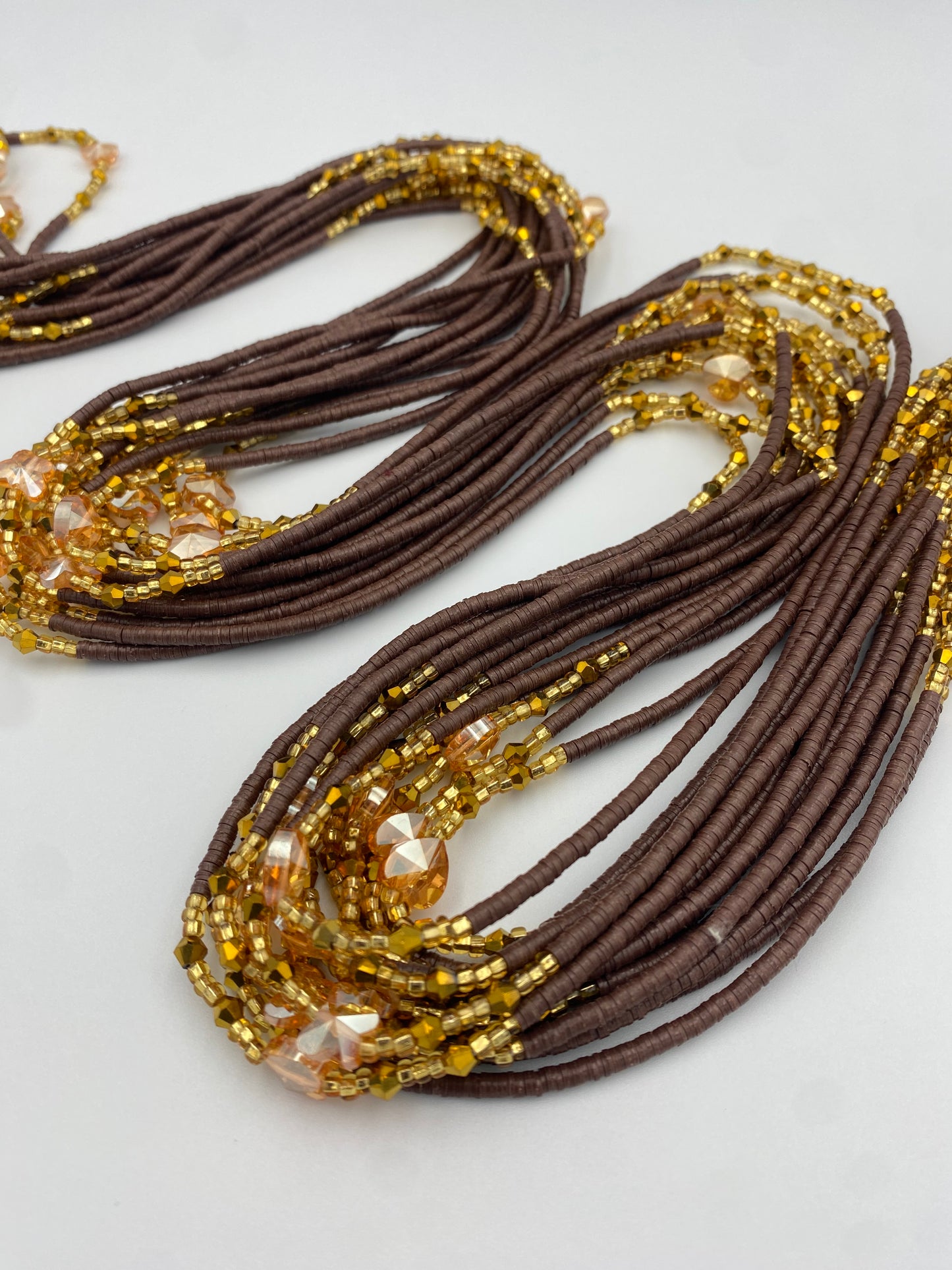 Vinyl Waist Bead- Clay beads- Flat disc waistbeads- 45”- 50”