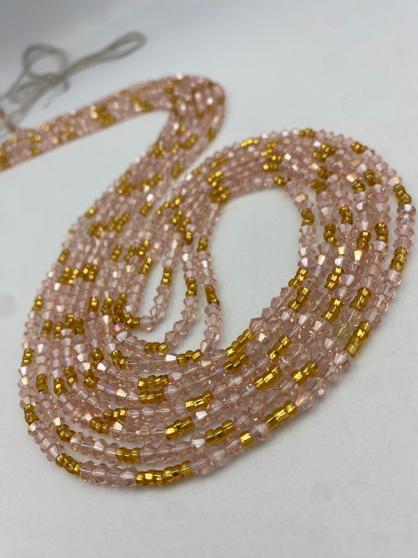 Variety of Crystal Waist Beads, Bicones, Mini crystal Waistbeads-  Choose your Color- Price Per Item - Tie On 40”-50”