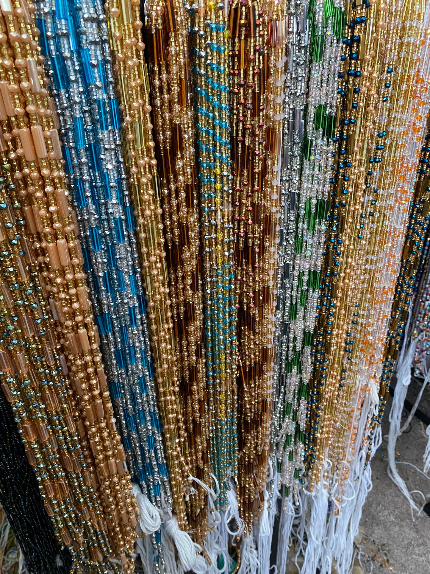 Wholesale African Waist Beads – Crystal Tie-On Strands 45”–50” (Bulk 25pcs Pack)