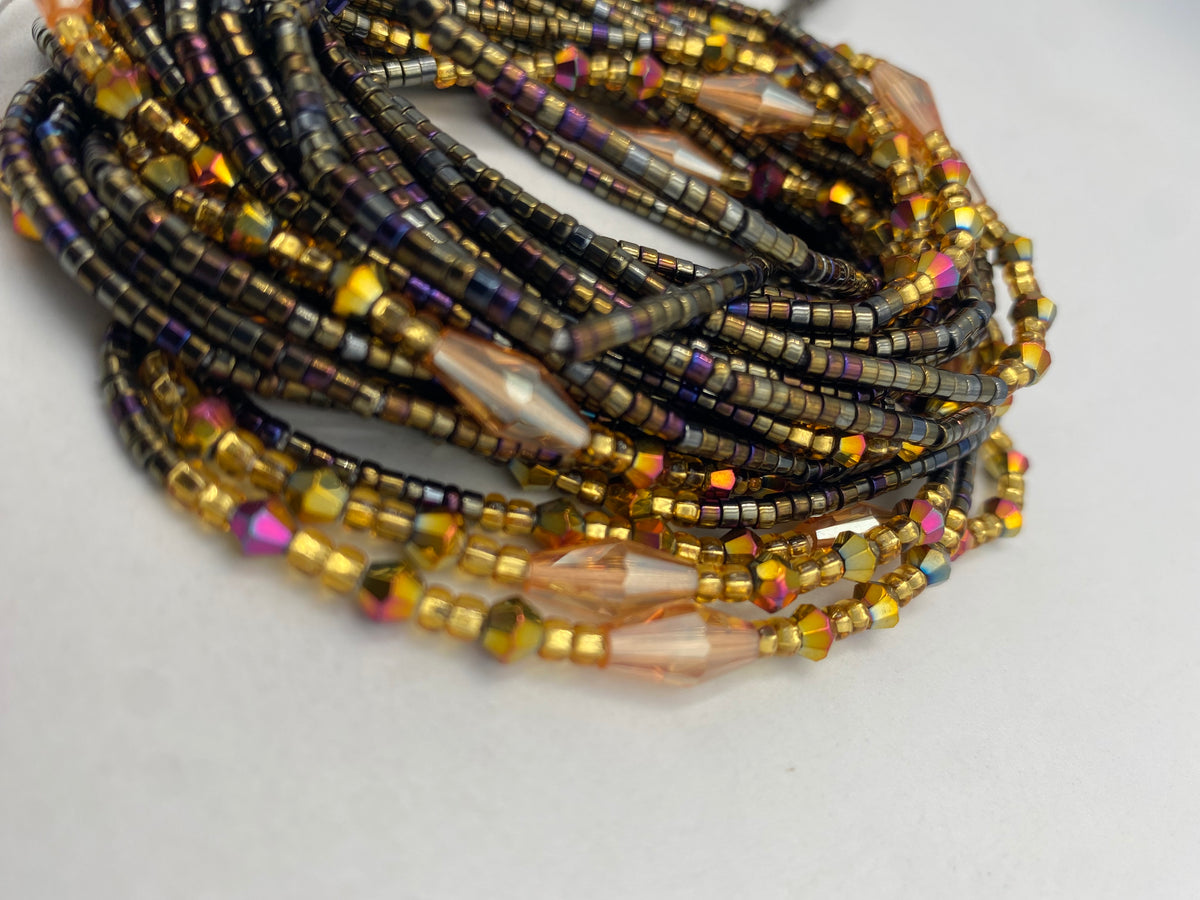 Earth Tone | Brown Iridescent Waist Bead 45”| 1 PC