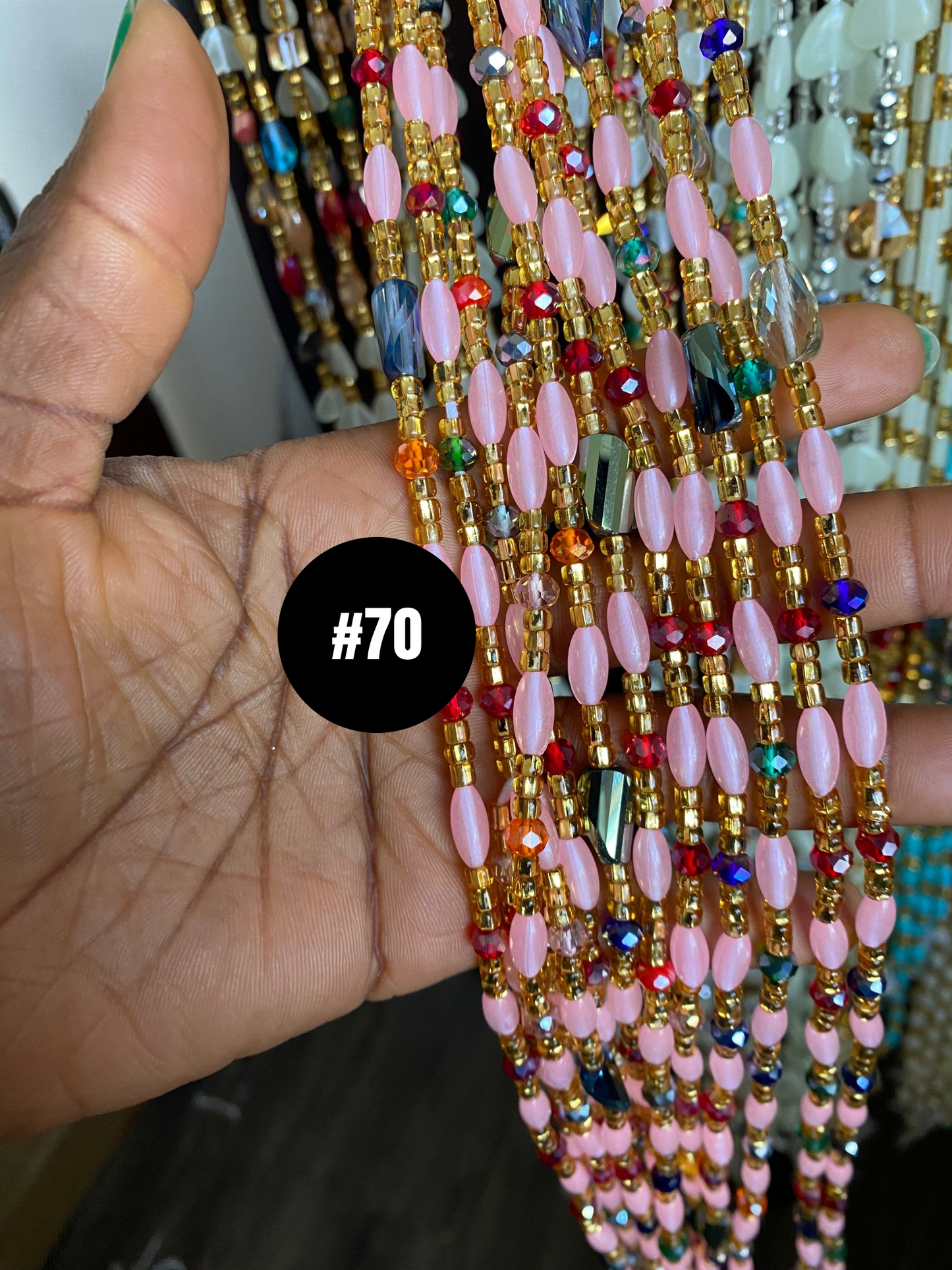 Soft Glow in the Dark  Waist Bead  waistBeads-  Tie On Waist Beads- 45”-50.