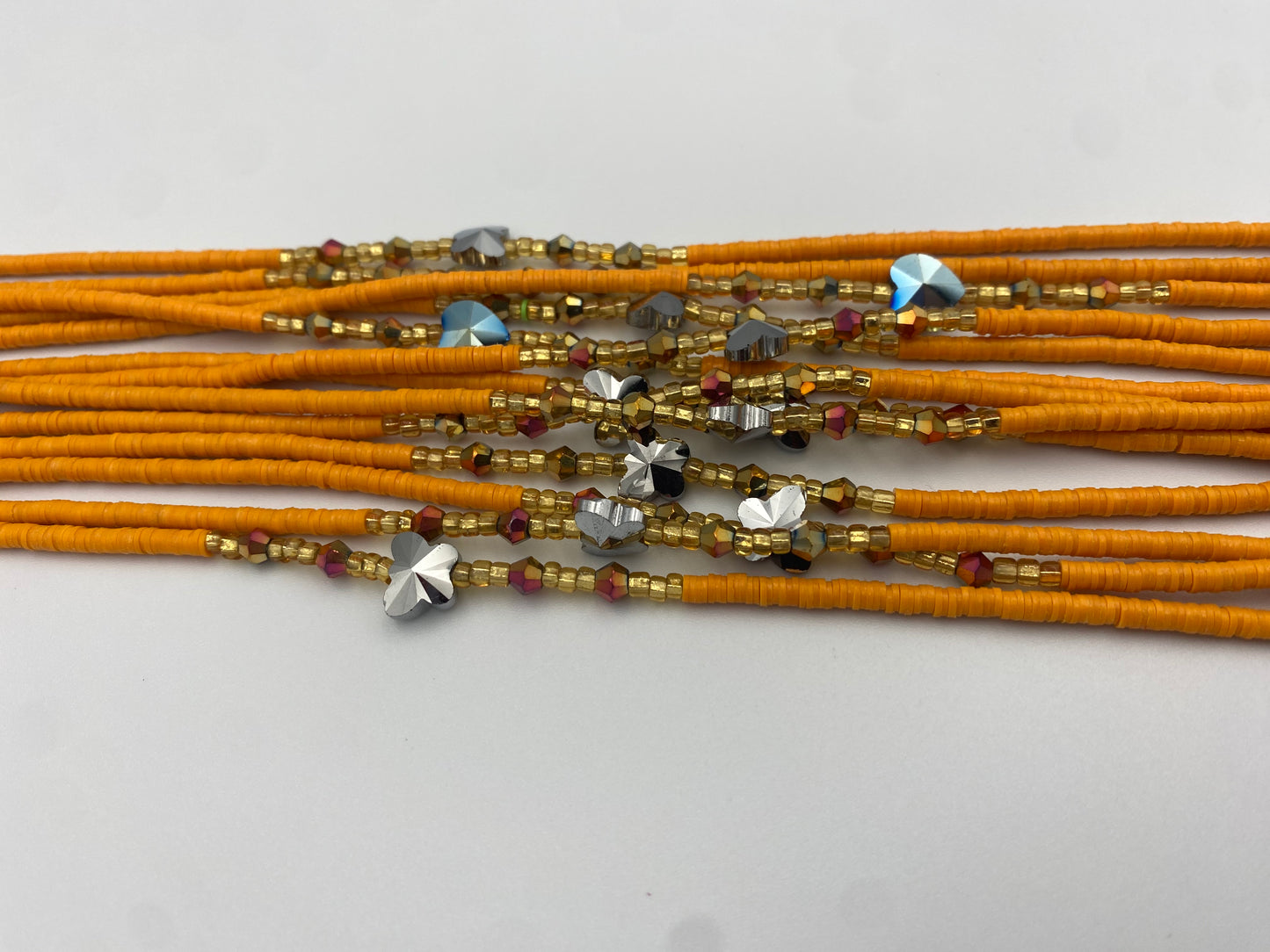 Vinyl Waist Bead- Clay beads- Flat disc waistbeads- 45”- 50”