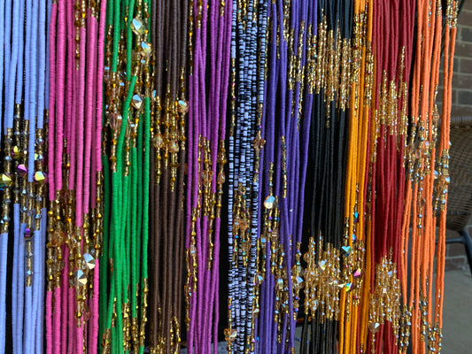 Flat disc- Vinyle waistbeads- Wholesale Vinyl Waist Beads- Waistbeads for resale