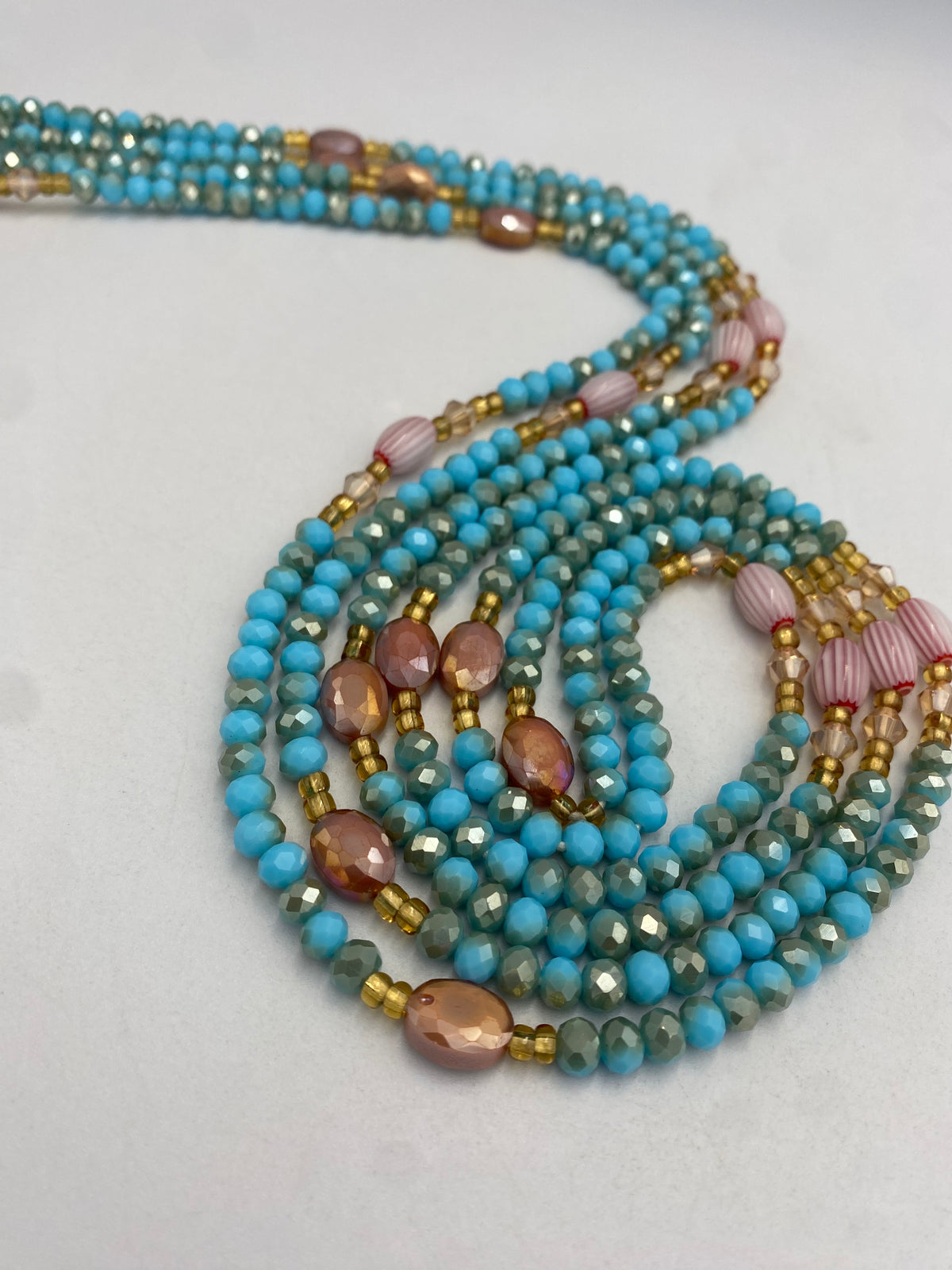 Blue Luxury Crystal Waist Bead 45”| 1 PC