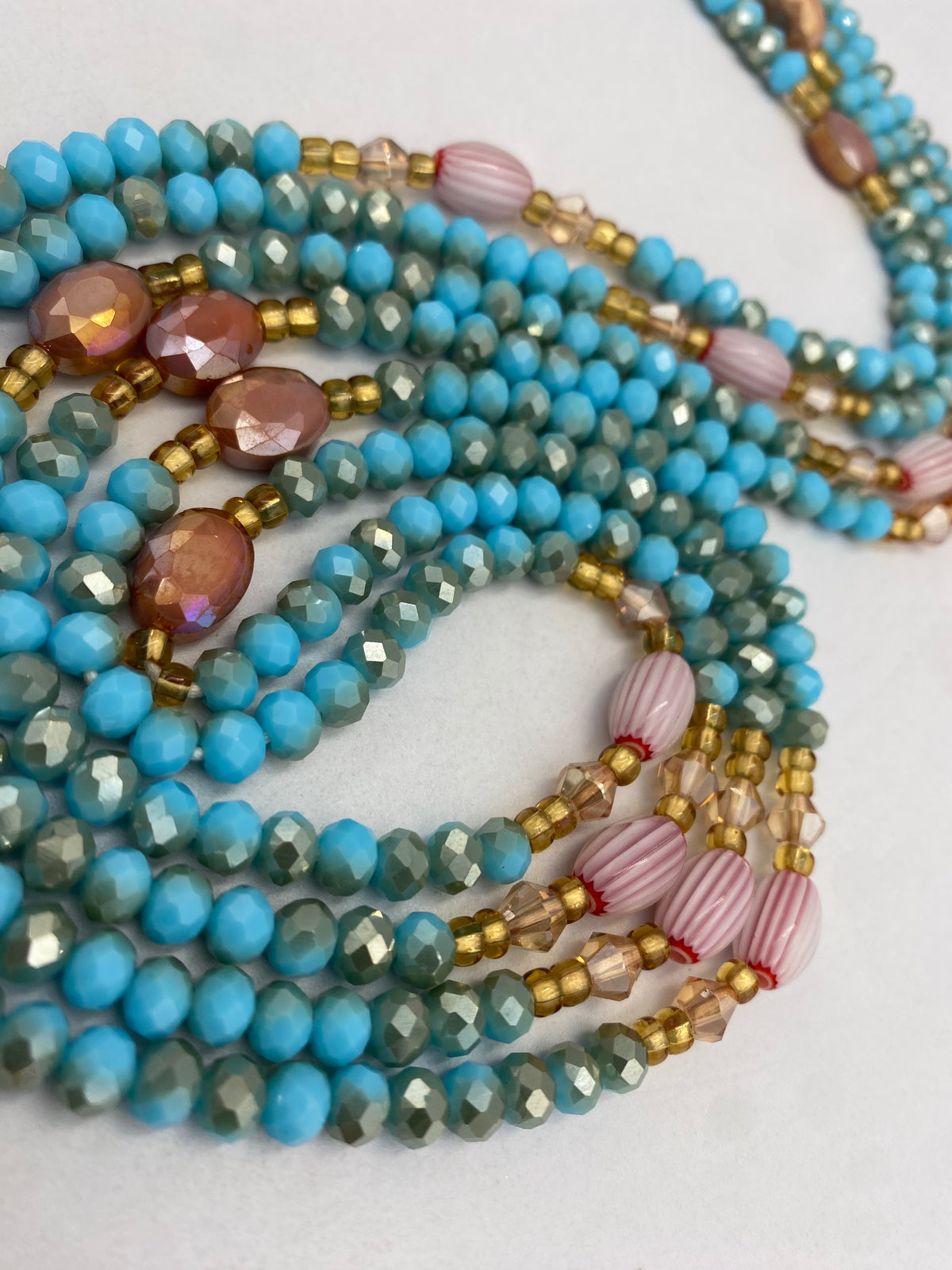 Blue Luxury Crystal Waist Bead 45”| 1 PC