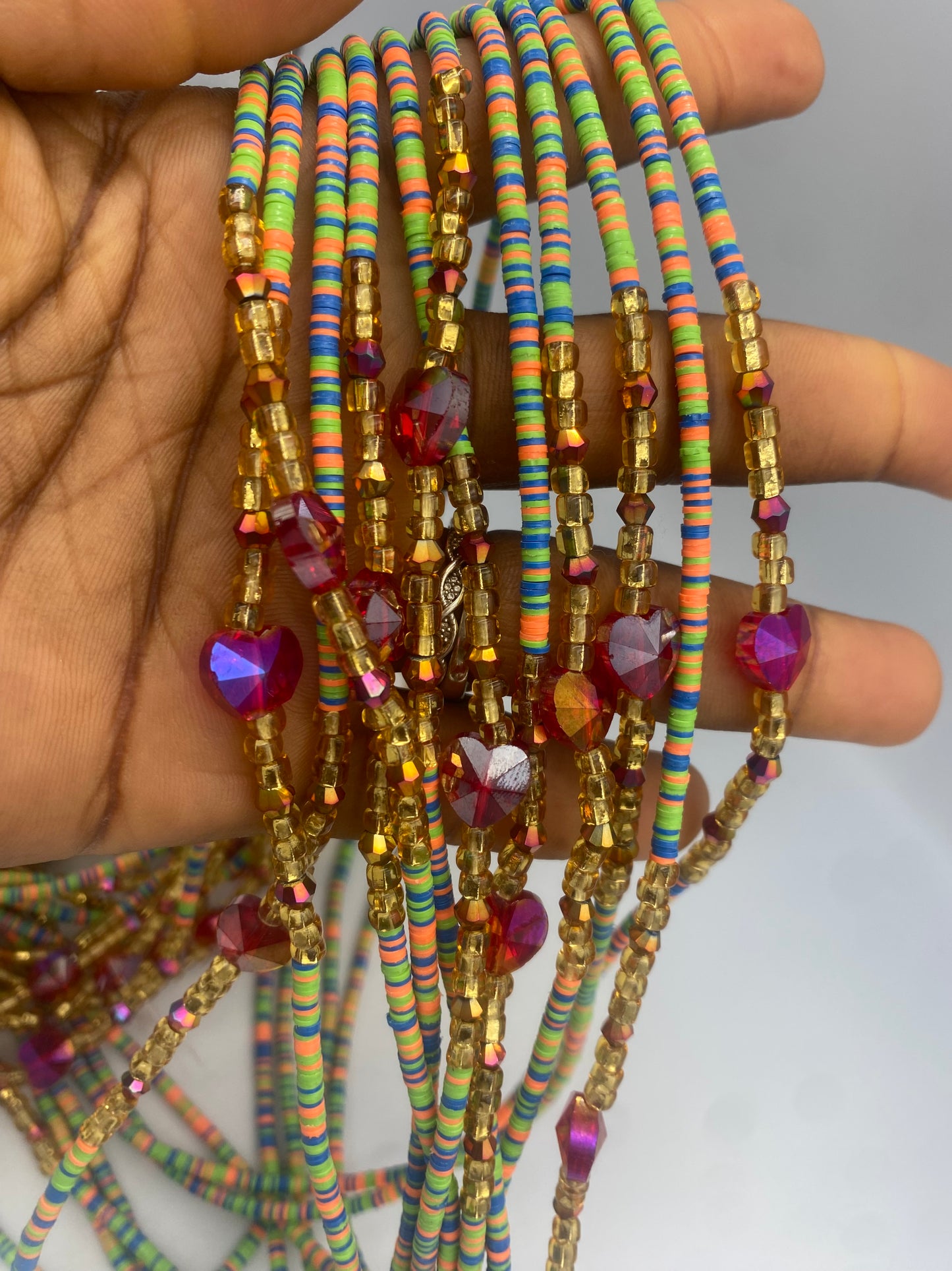 Flat disc | Vinyl waistbeads | Clay Beads | Wholesale Vinyl Waist Beads- African Waistbeads for resale