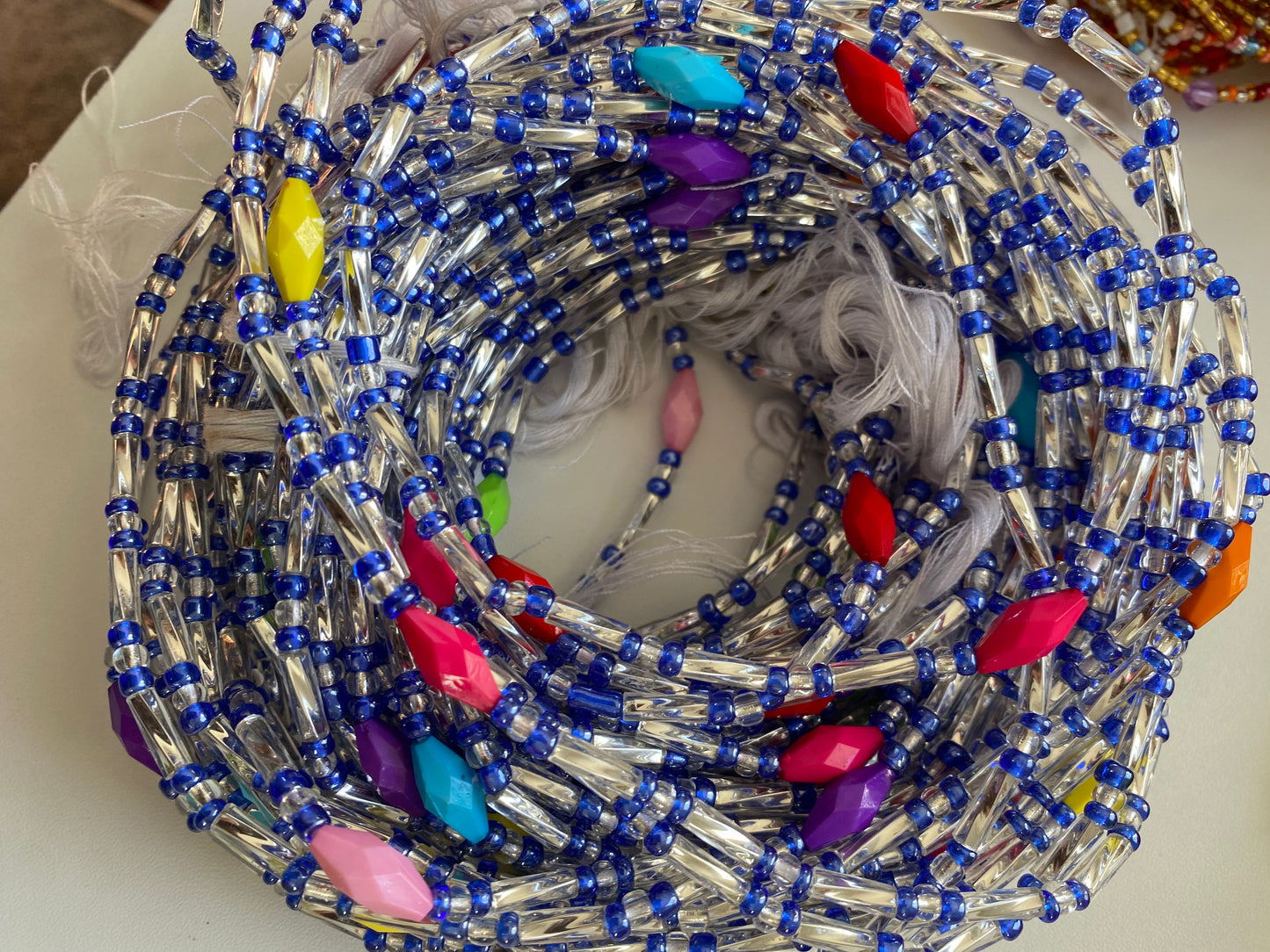 Wholesale African Waist Beads – Crystal Tie-On Strands 30”-36” (Bulk 25pcs Pack)