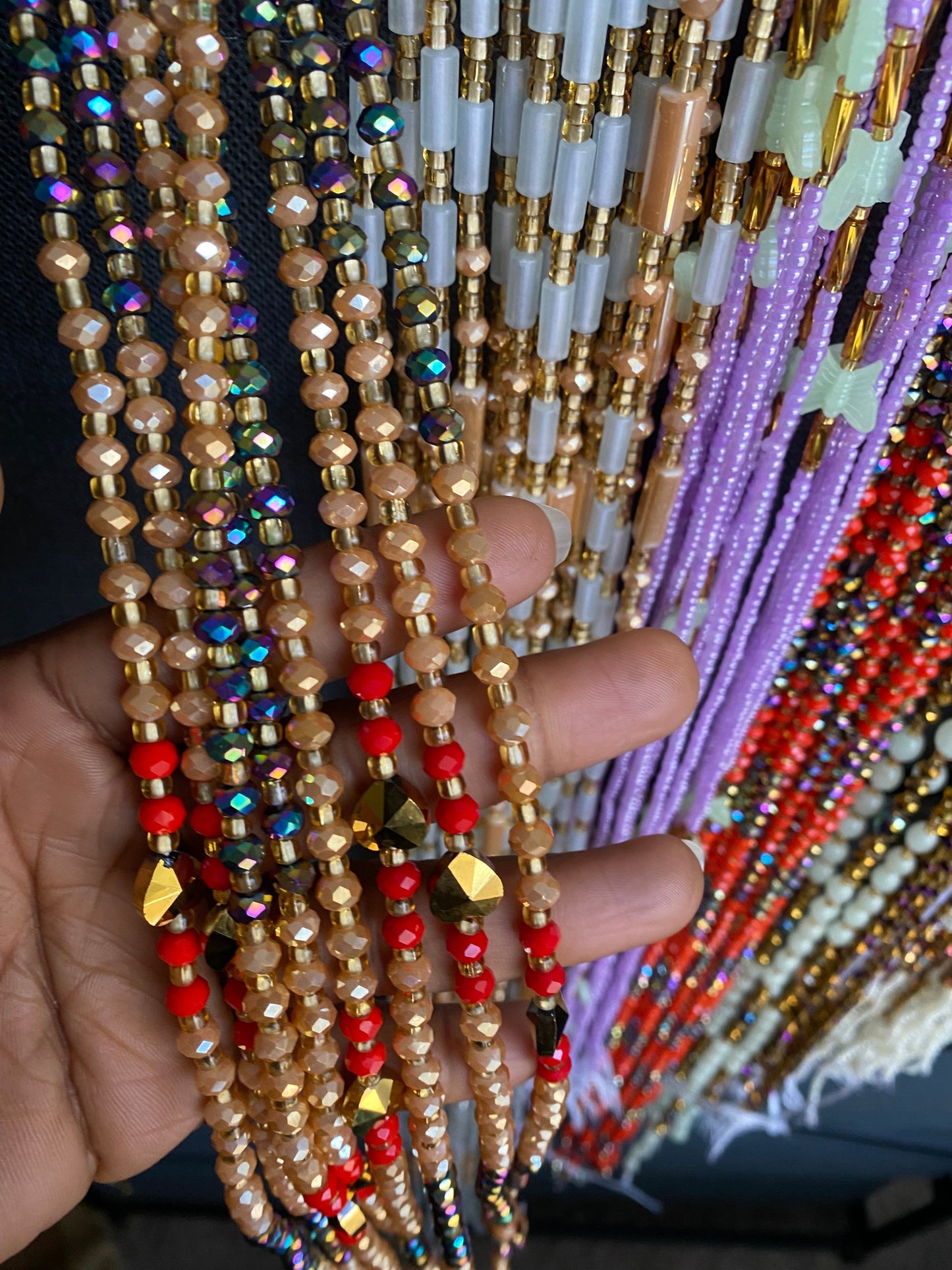 Beige crystal waistBeads