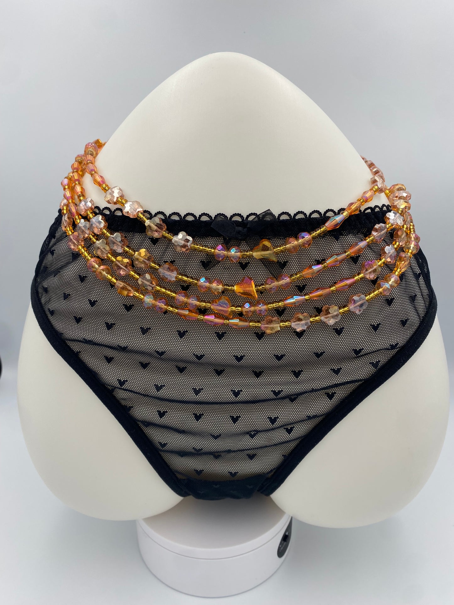 Blossom Sunset~ Luxury Crystal Waistbeads- Tie On