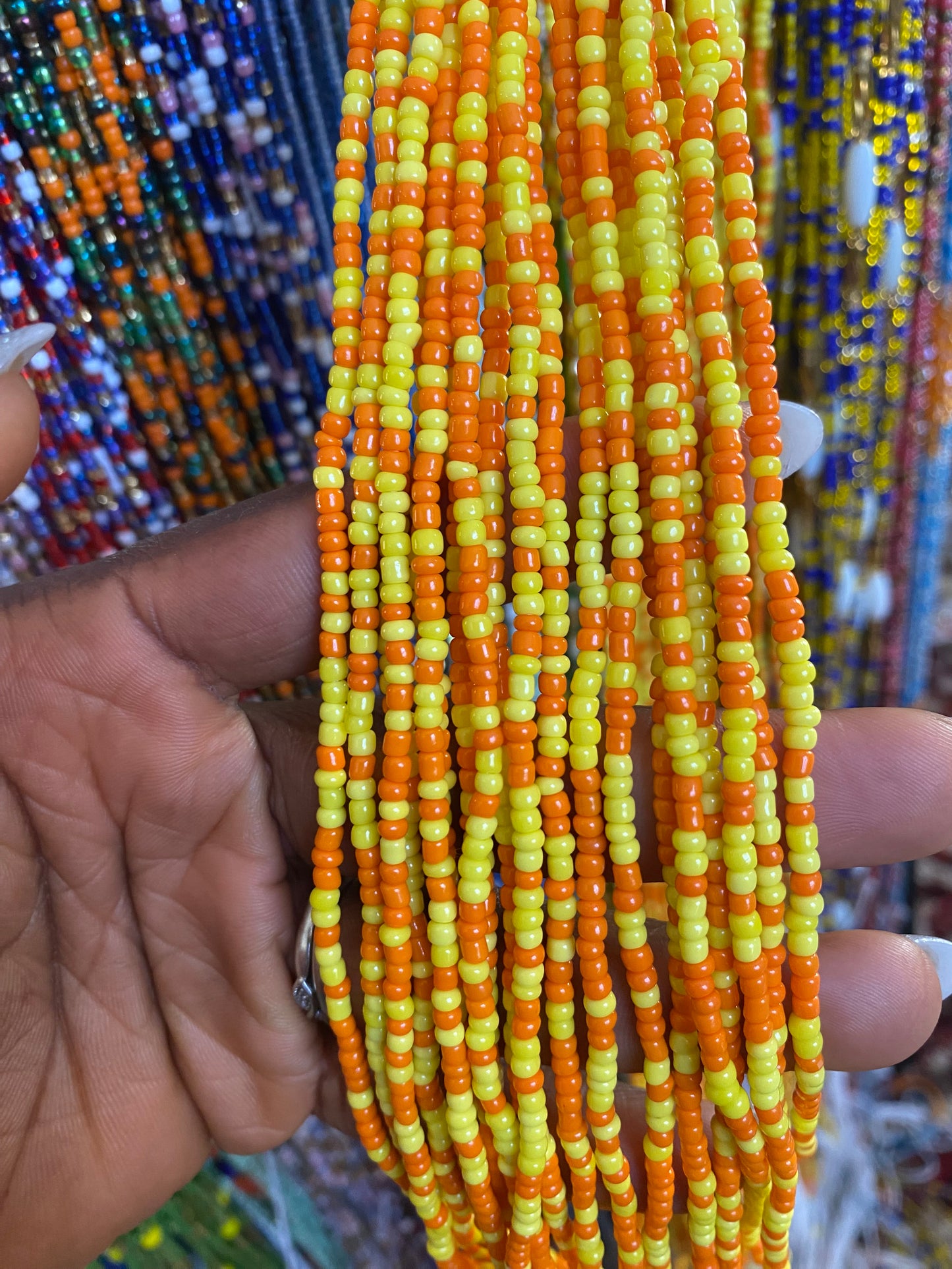 Wholesale Waist Beads – Bulk Multicolored Tie-On Strands (45”–50”)