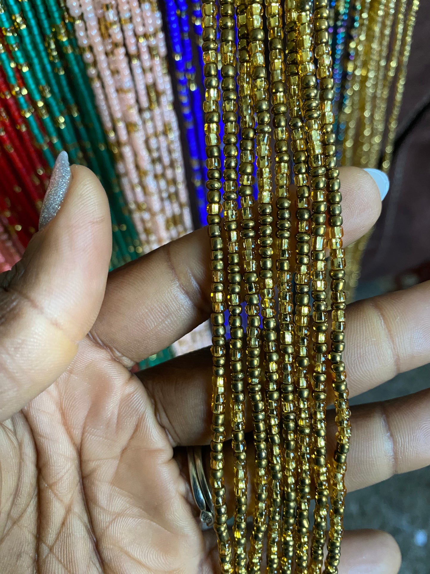 Wholesale Waist Beads – Bulk Multicolored Tie-On Strands (45”–50”)