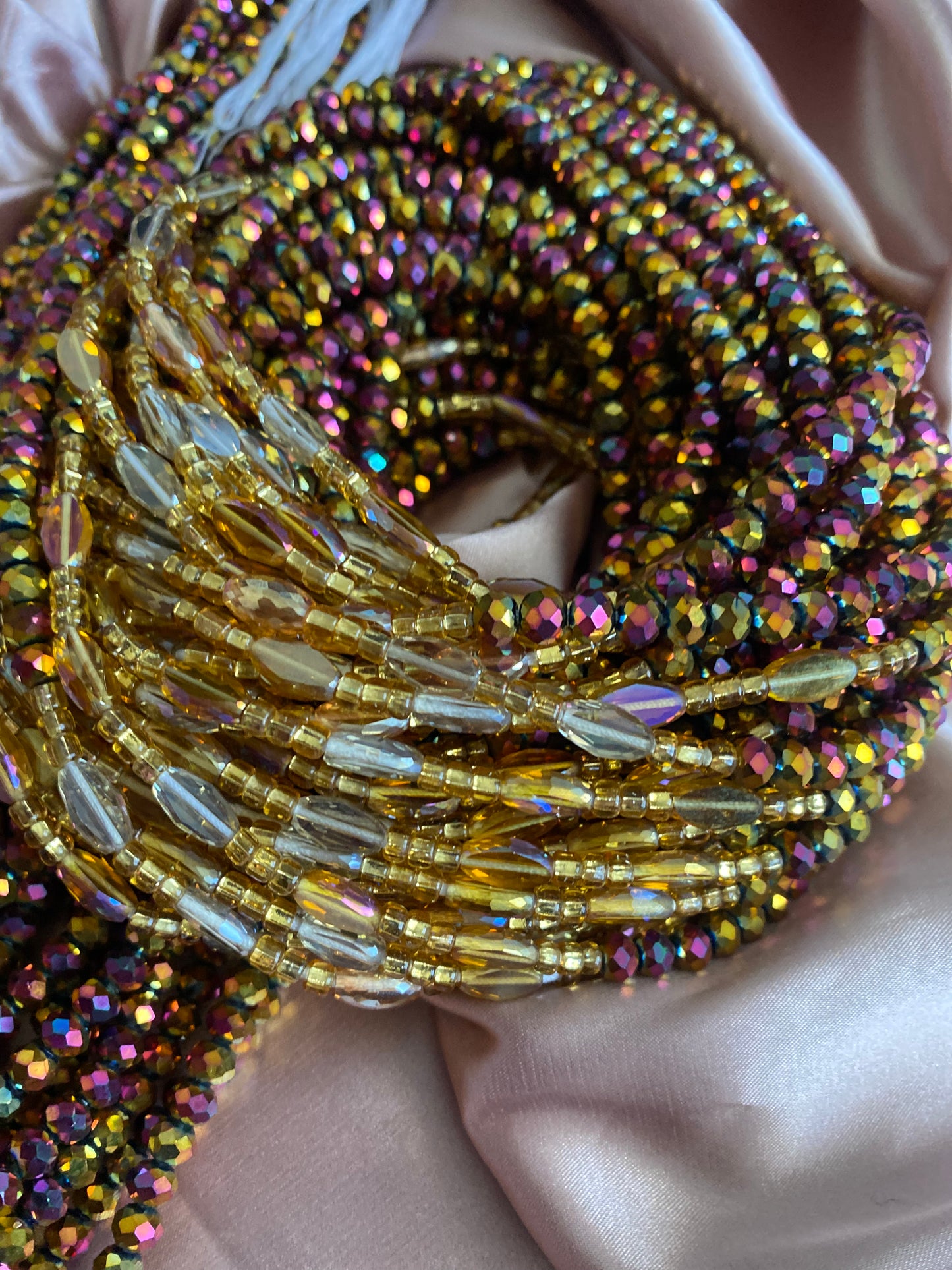 Bronze Crystal waistbeads 