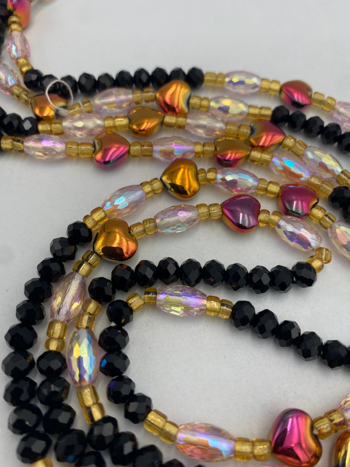 Black Crystal Waist Bead 45”| 1 PC