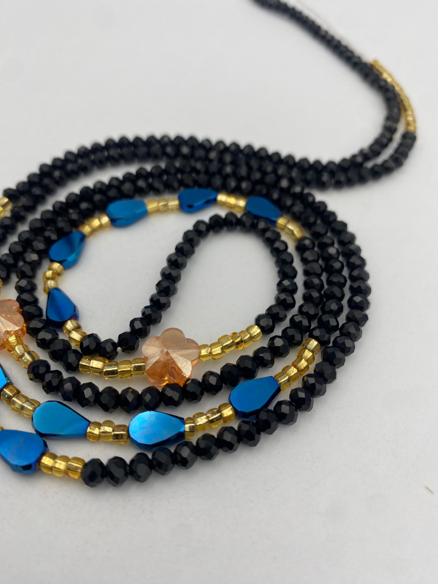 Black Crystal WaistBeads- Luxury-WaistBeads- 45”- 50”