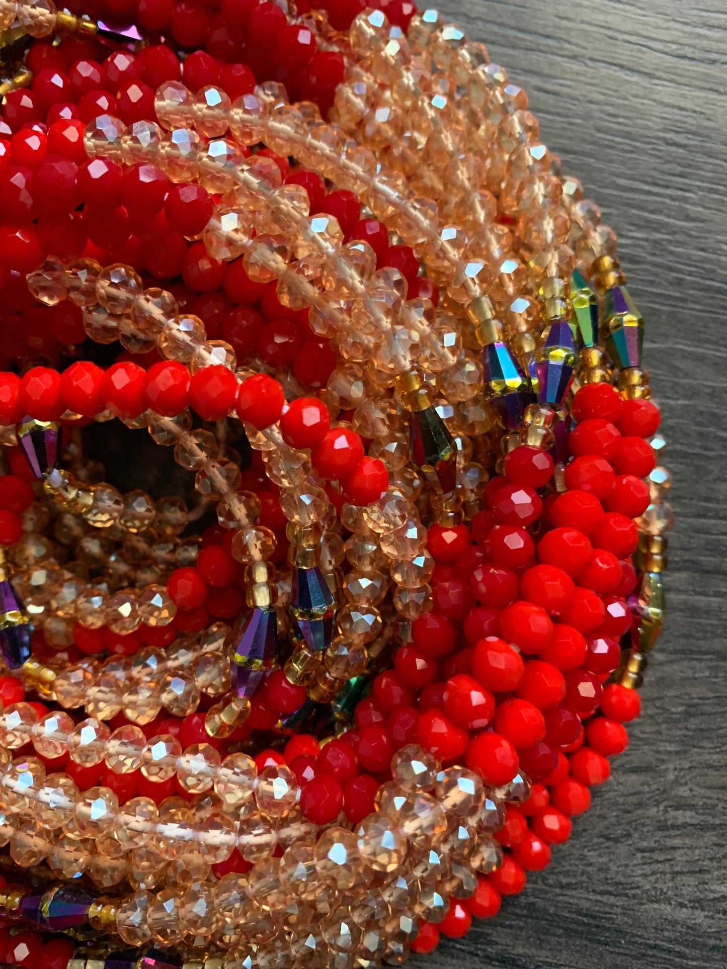 Scarlet Sparkle ~ Crystal Waist Bead