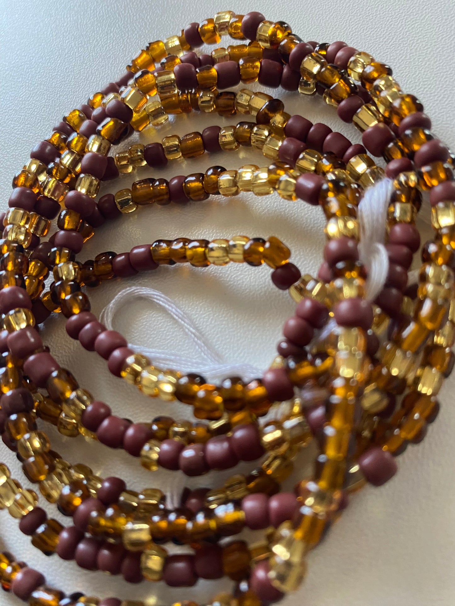 Brown~ Waist Bead- Earth tone waistBeads - body jewelry 45”-50”
